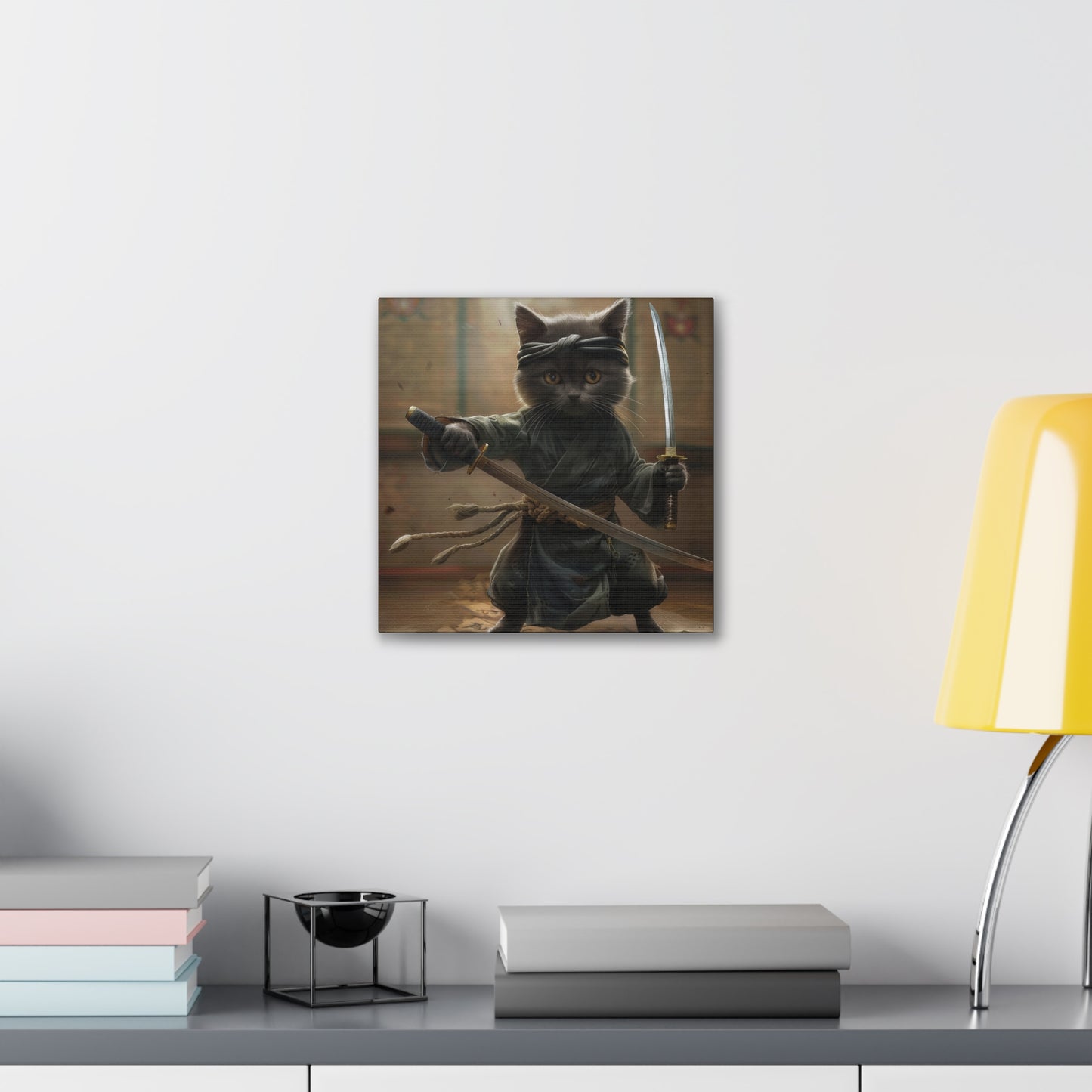 Ninja Kitty - Canvas Stretched, 0.75"