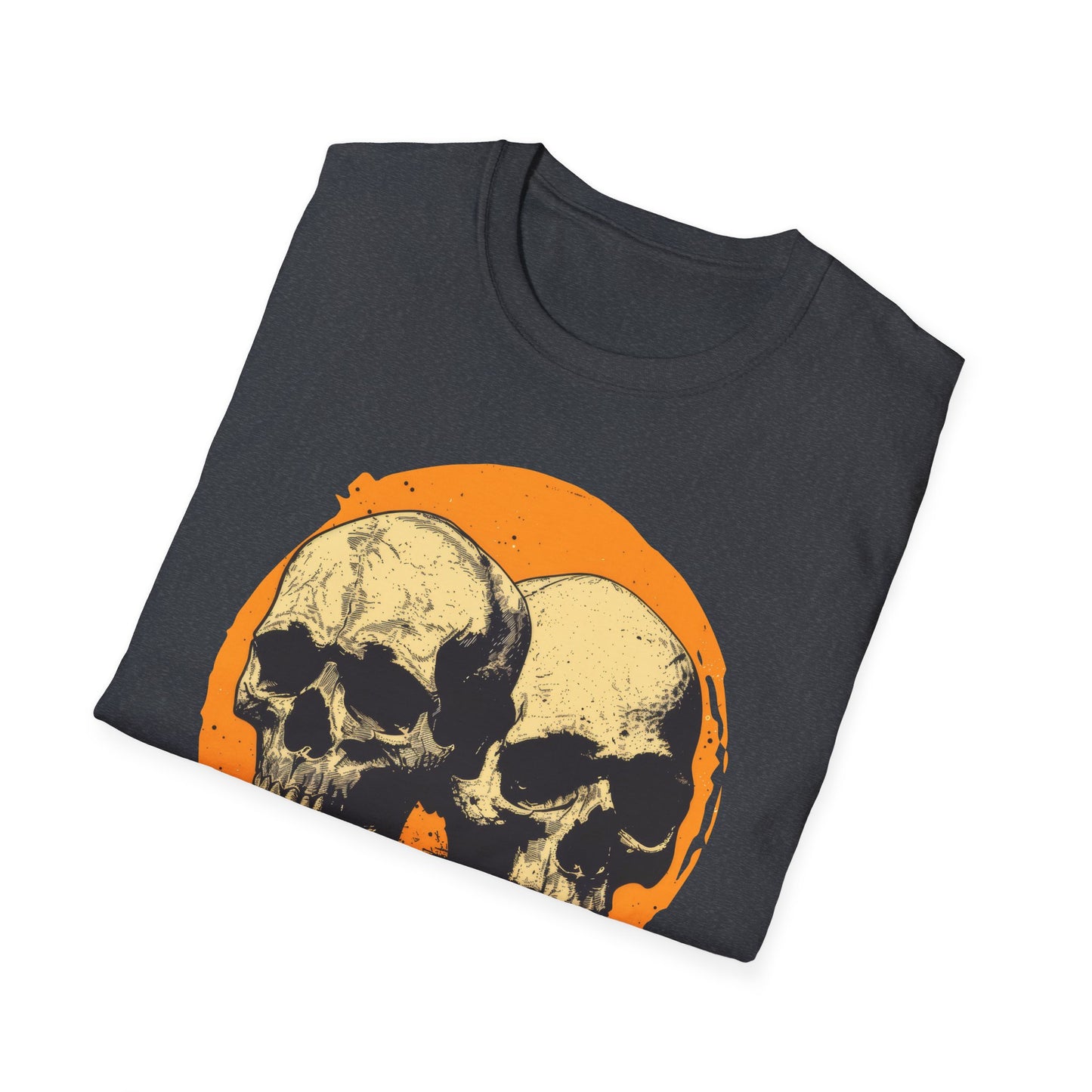 Skulls on Orange - Unisex Softstyle T-Shirt