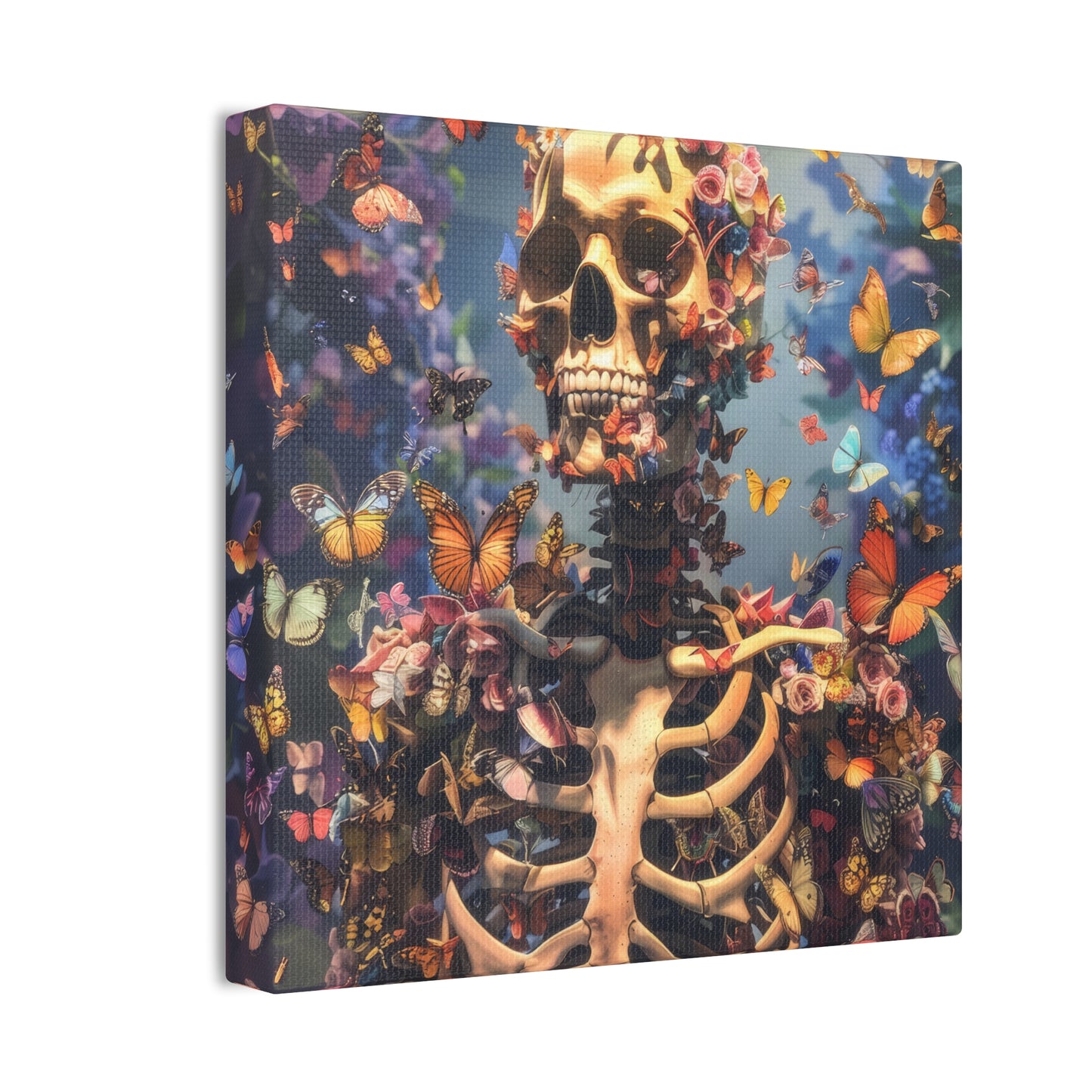 Skulls and Butterflies - Canvas Stretched, 0.75"