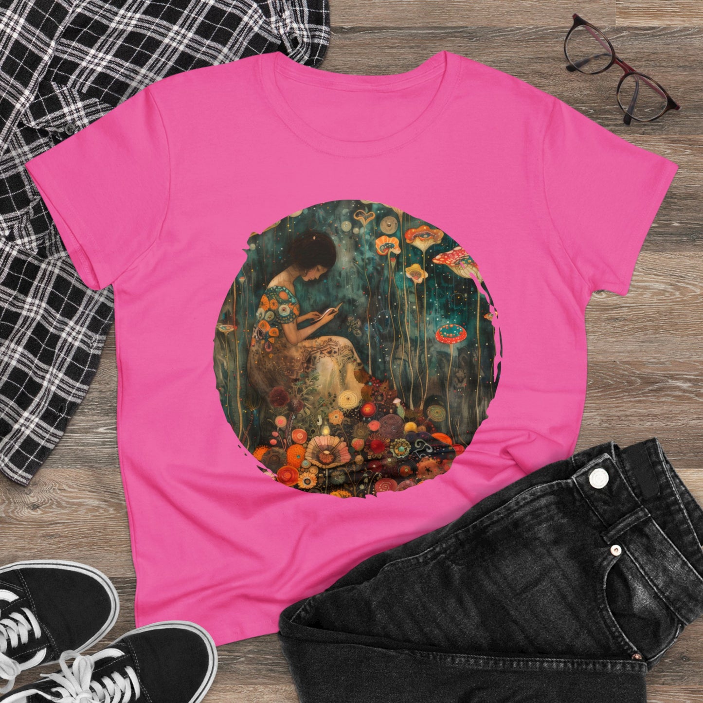 Mushroom Girl - Women's Midweight Cotton Tee