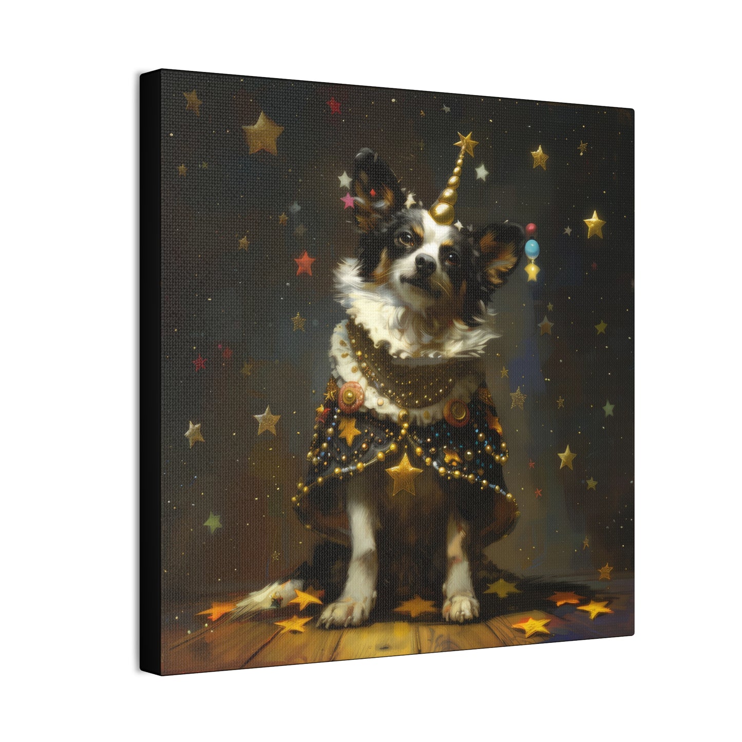 Star Dog Celebration - Canvas Stretched, 0.75"