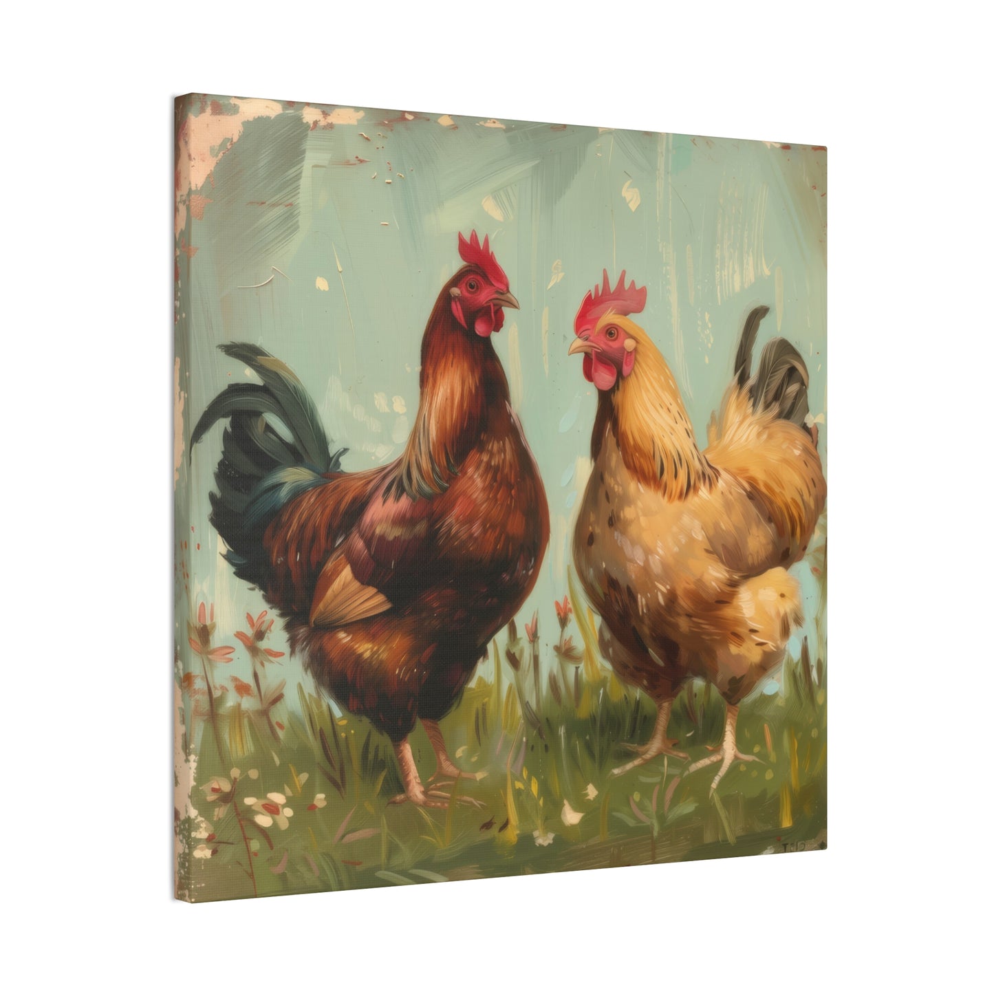 Chickens - Canvas Stretched, 0.75" - Canvas Stretched, 0.75"