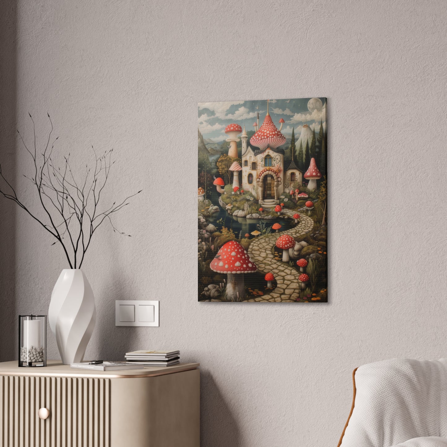 Mushroom Castle - Canvas Stretched, 0.75"