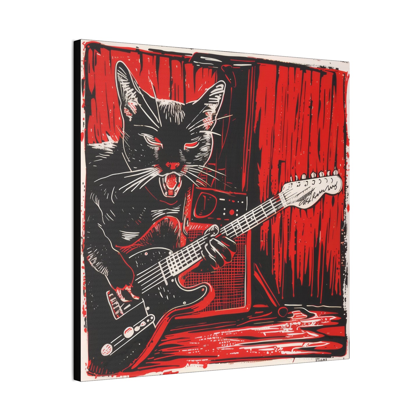 Kitty Rocks - Canvas Stretched, 0.75"