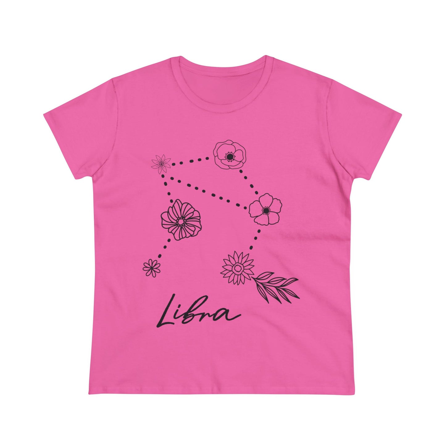 Flower Constellation - Libra - Astrology - Women's Midweight Cotton Tee