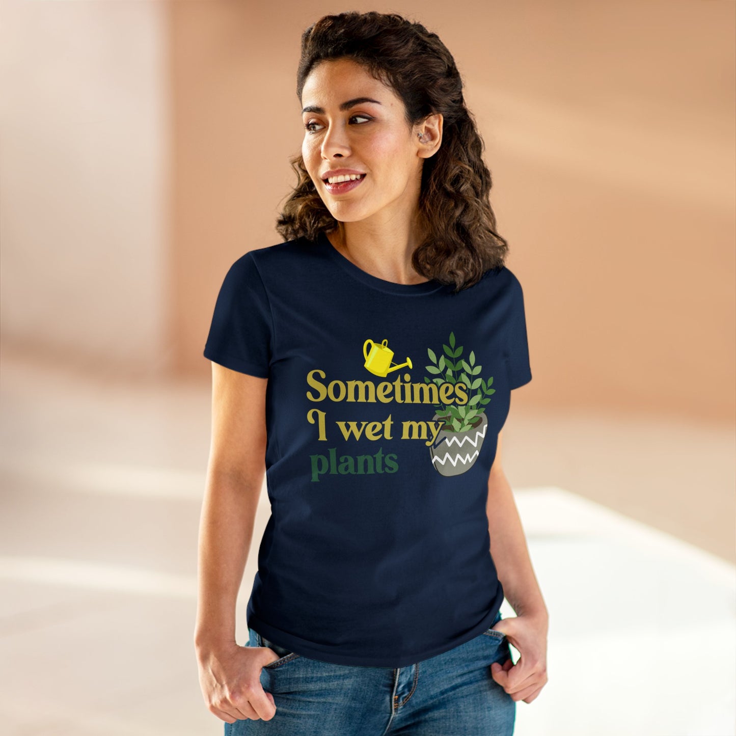 Sometimes I Wet My Plants - Gardening - Women's Midweight Cotton Tee