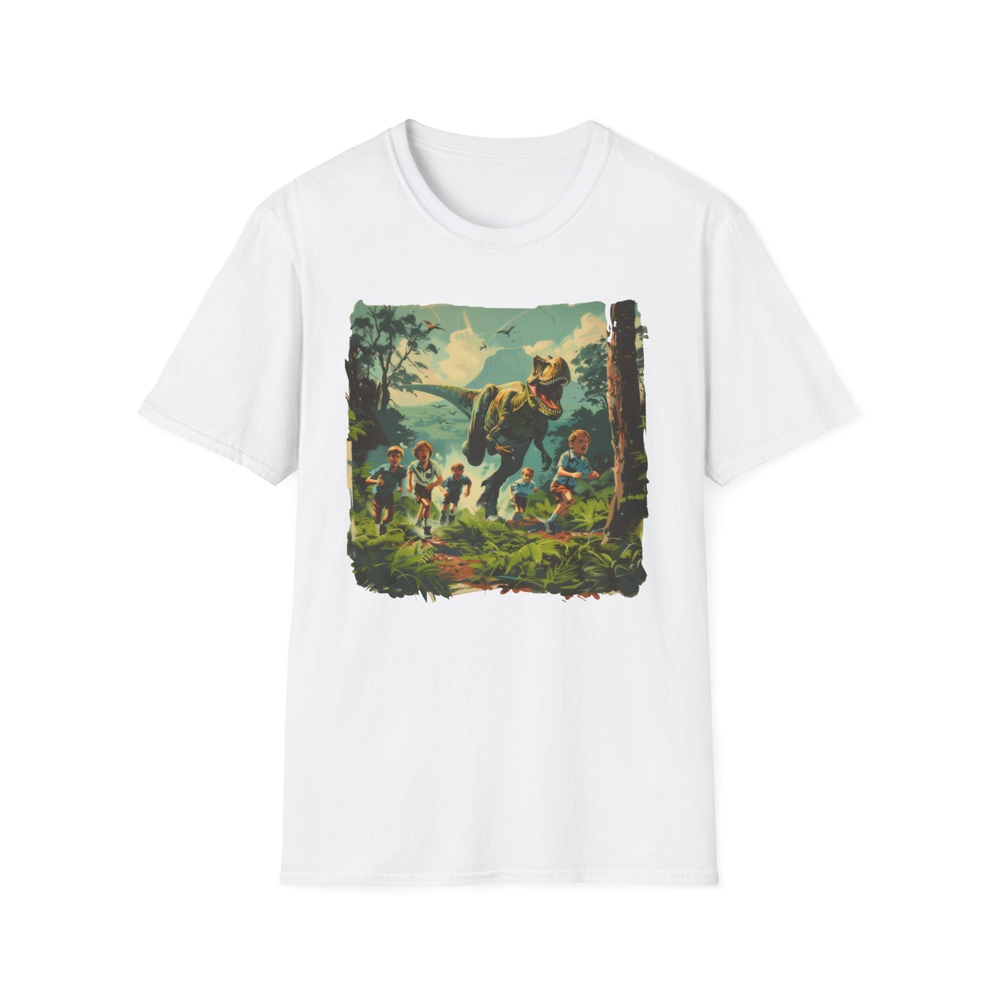 Dinosaur Chase - Unisex Softstyle T-Shirt