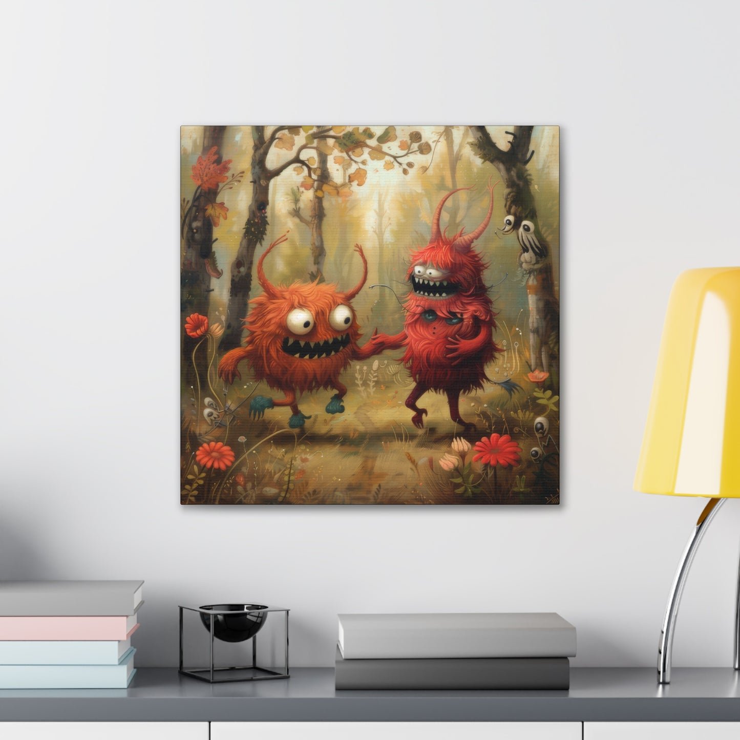 Happy Monsters - Canvas Stretched, 0.75"