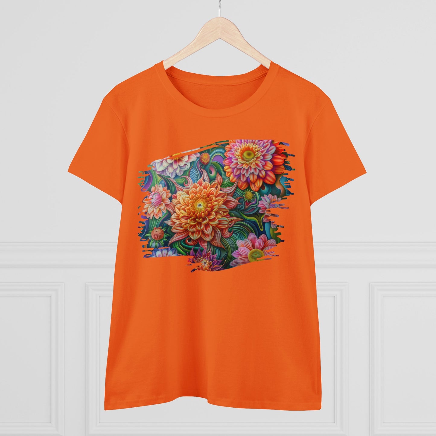 Pastel Flowers - Women's Midweight Cotton Tee