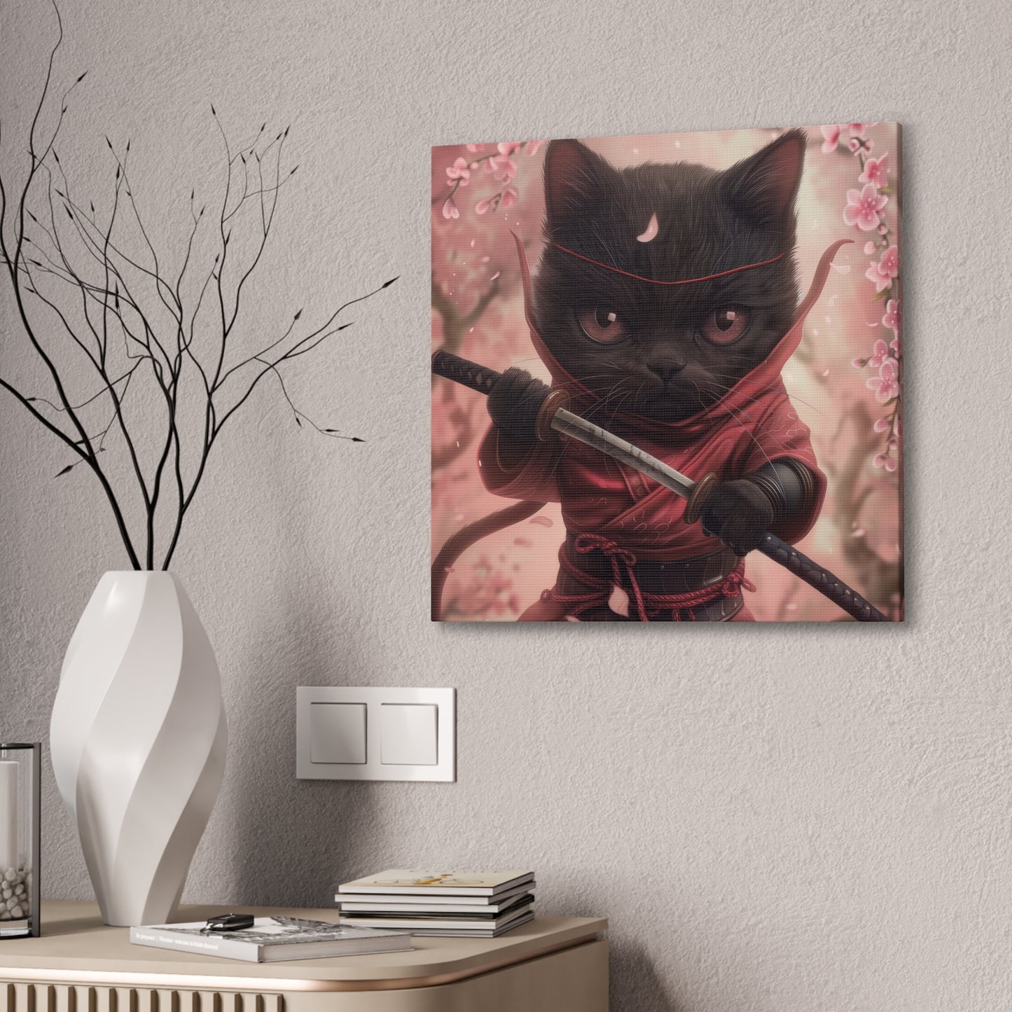 Ninja Kitty - Canvas Stretched, 0.75"