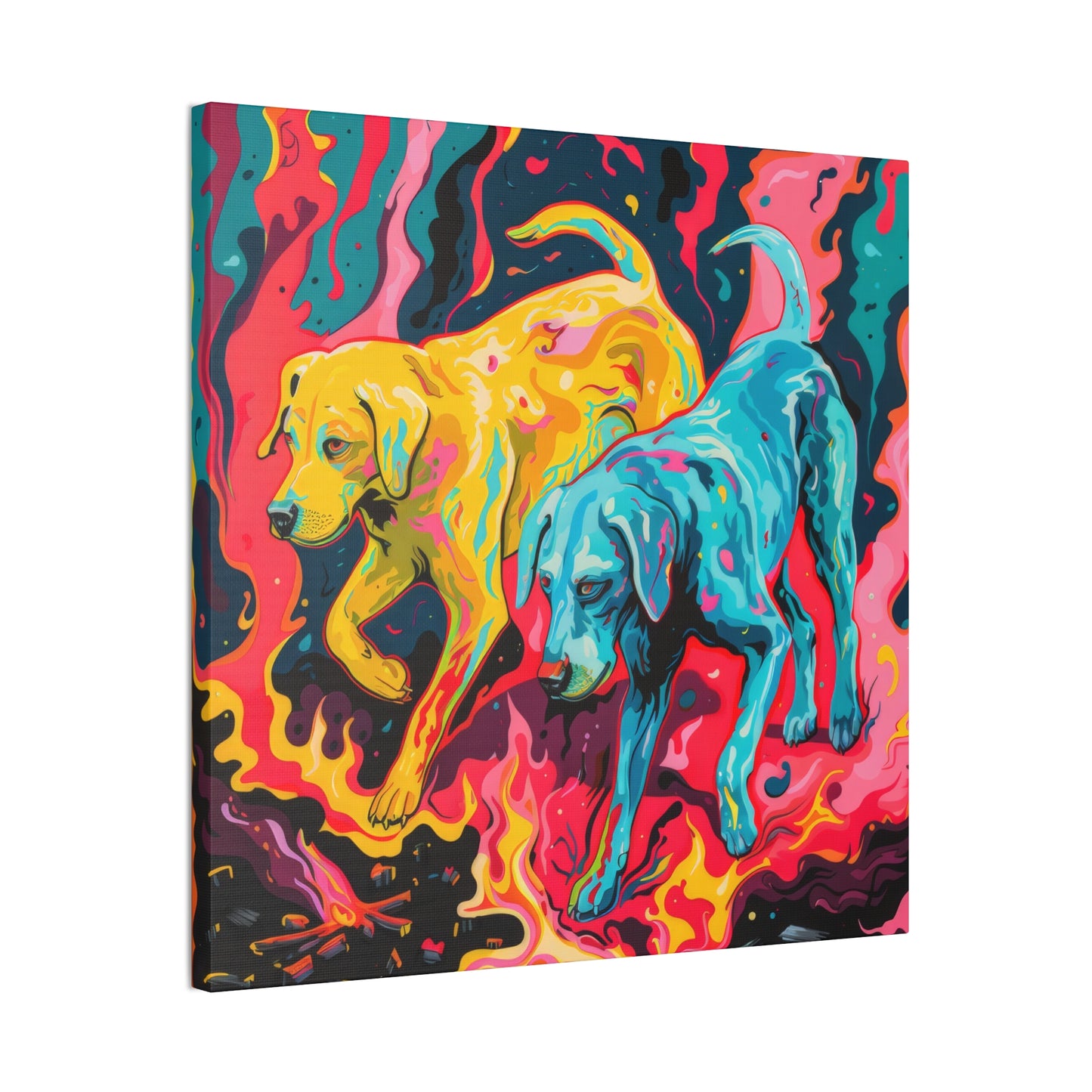 Trippy Dogs - Canvas Stretched, 0.75"