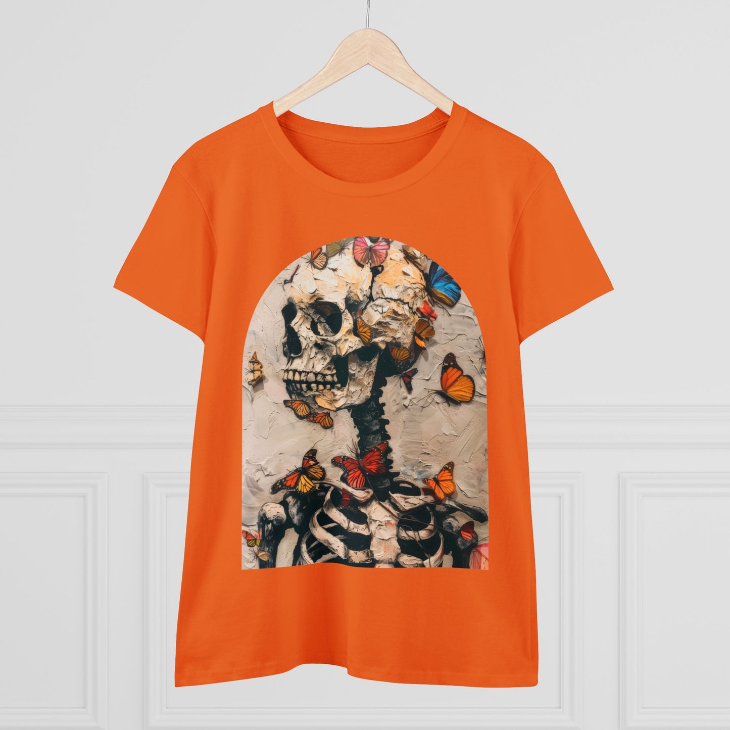 Skeleton and Butterflies - Women's Midweight Cotton Tee