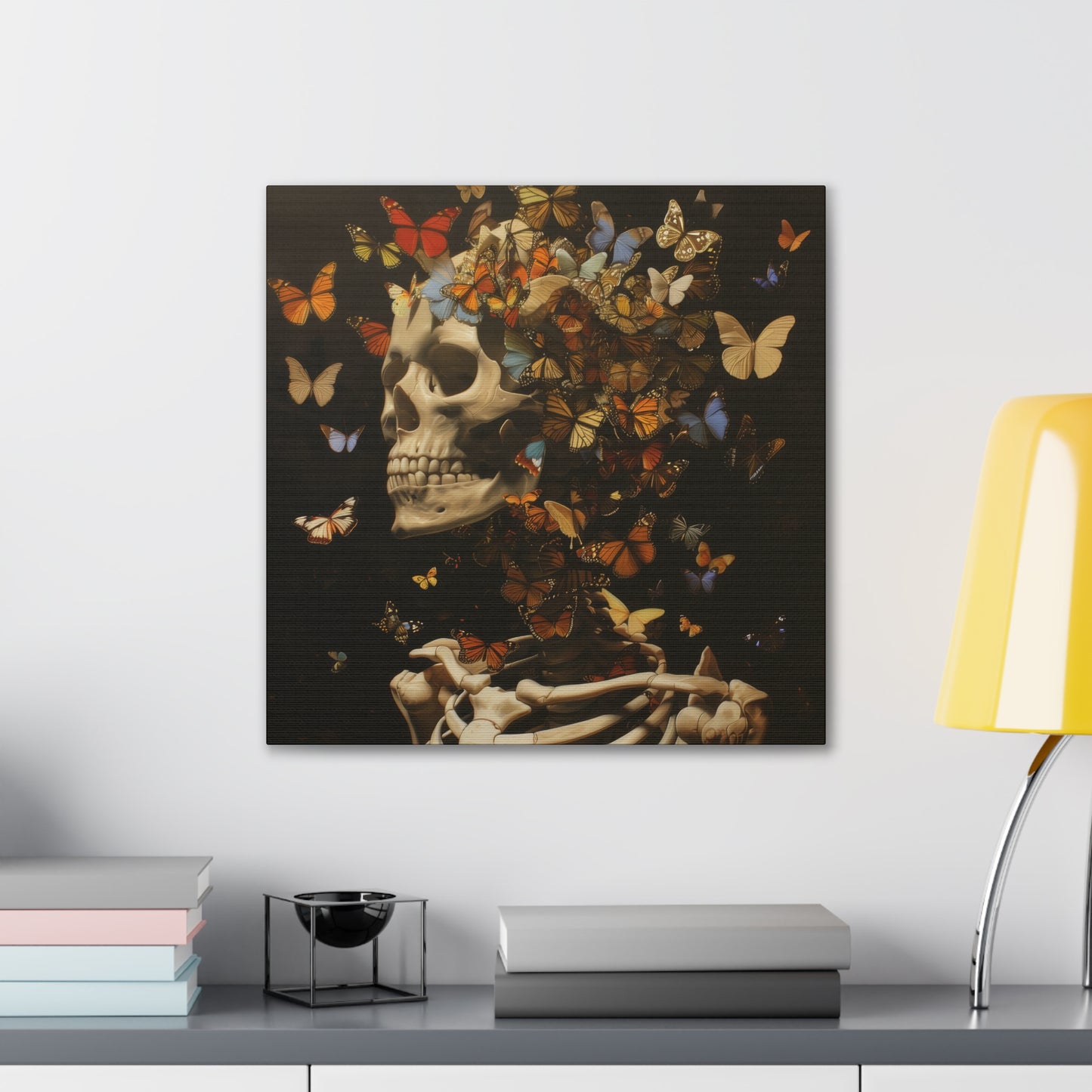 Skulls and Butterflies - Canvas Stretched, 0.75"