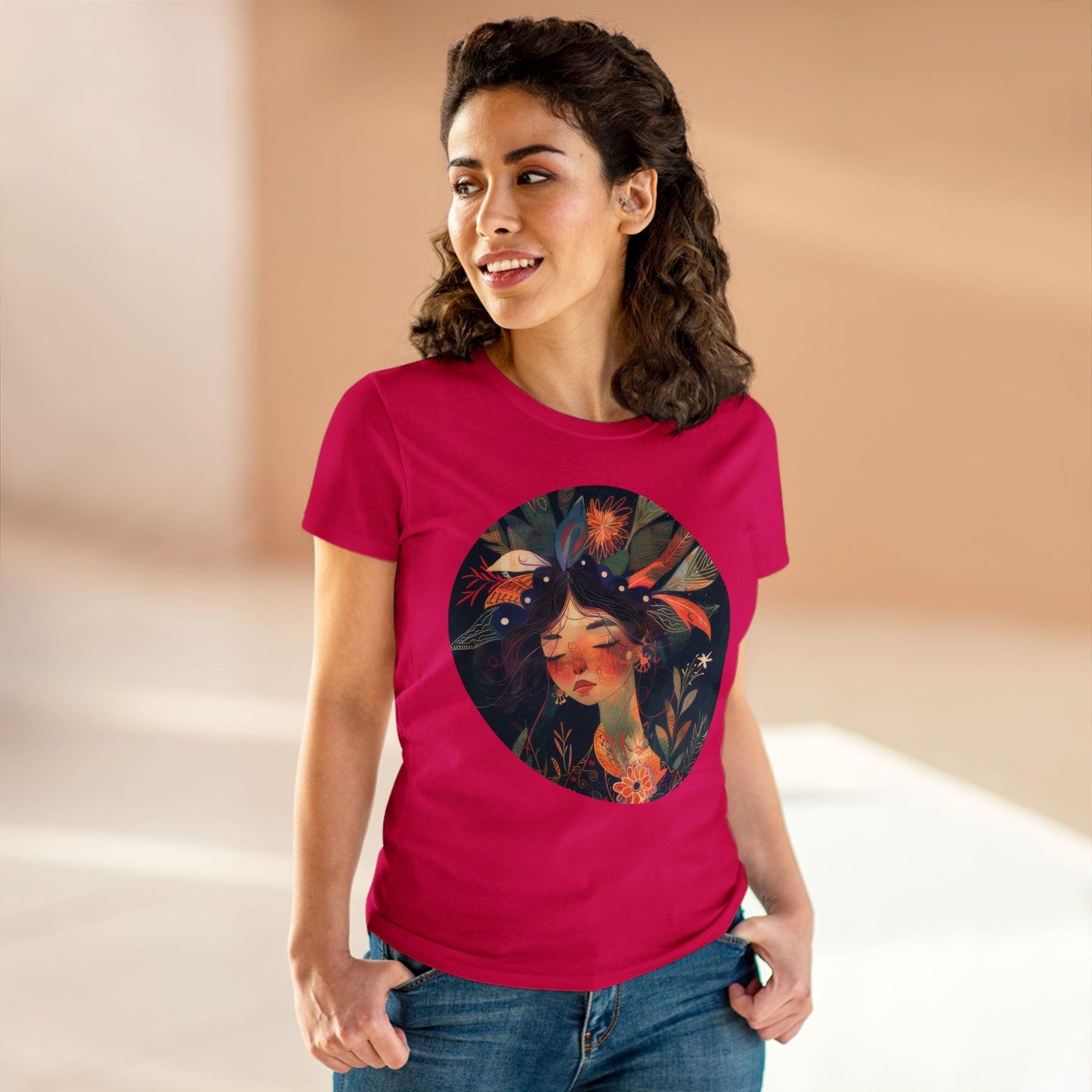 Flower Girl - Flowers - Women's Midweight Cotton Tee