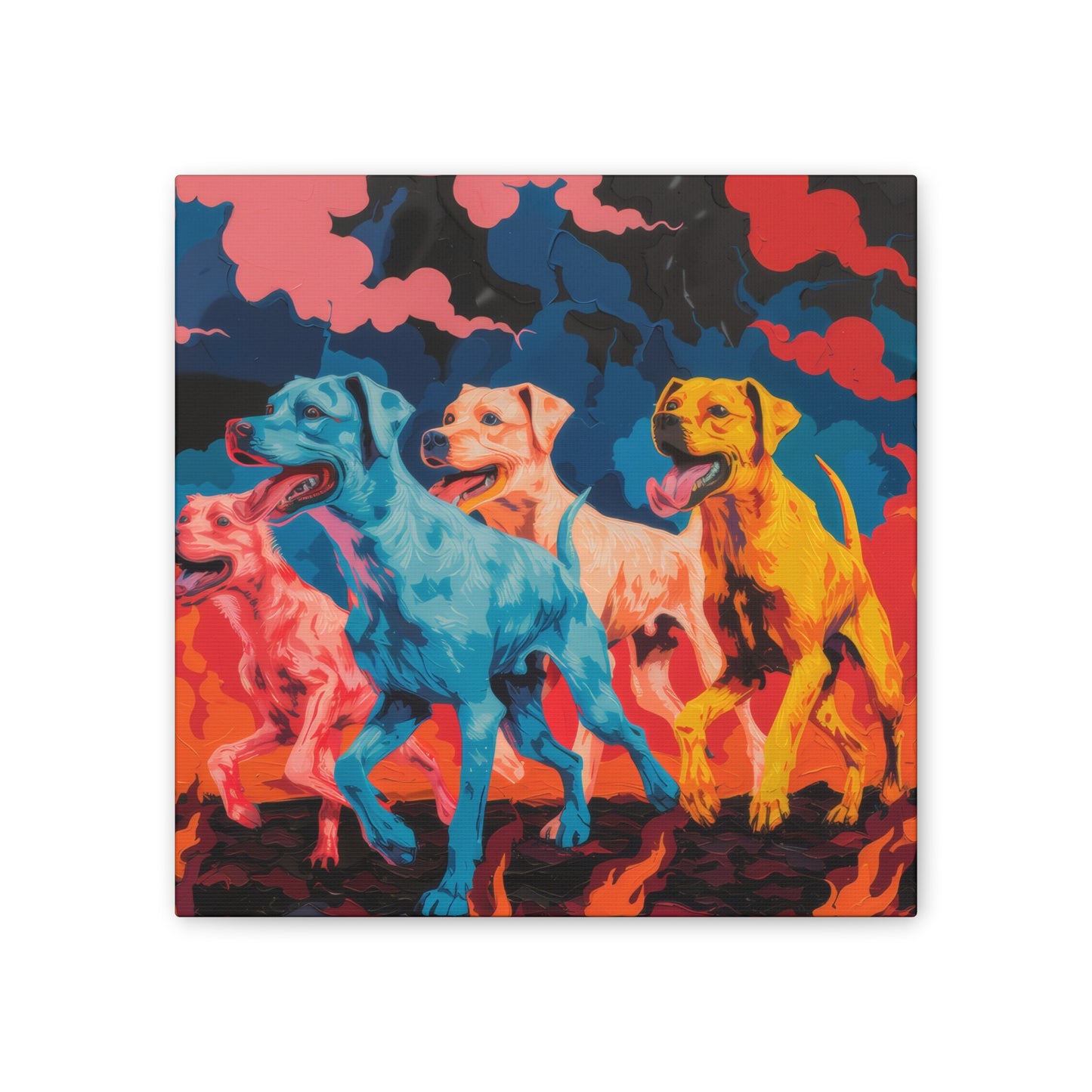 Dogs on the March - Canvas Stretched, 0.75"