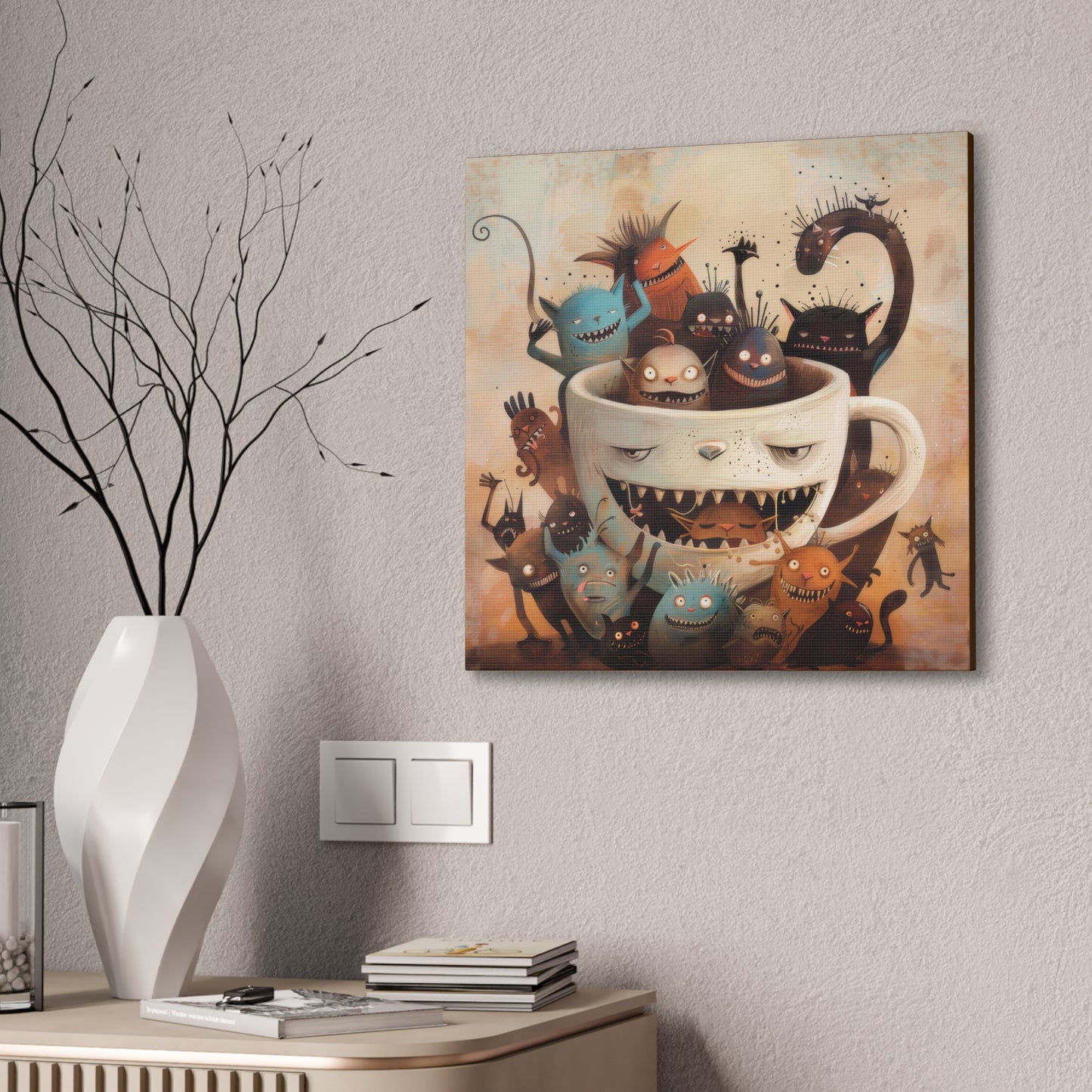 Coffee Monster - Canvas Stretched, 0.75"