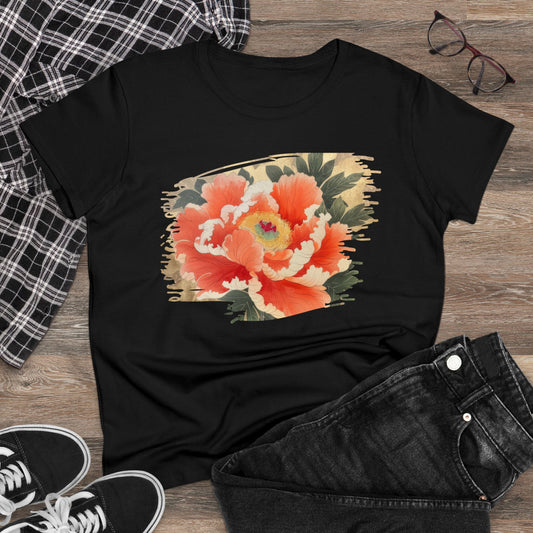 Peony - Flower - Women's Midweight Cotton Tee