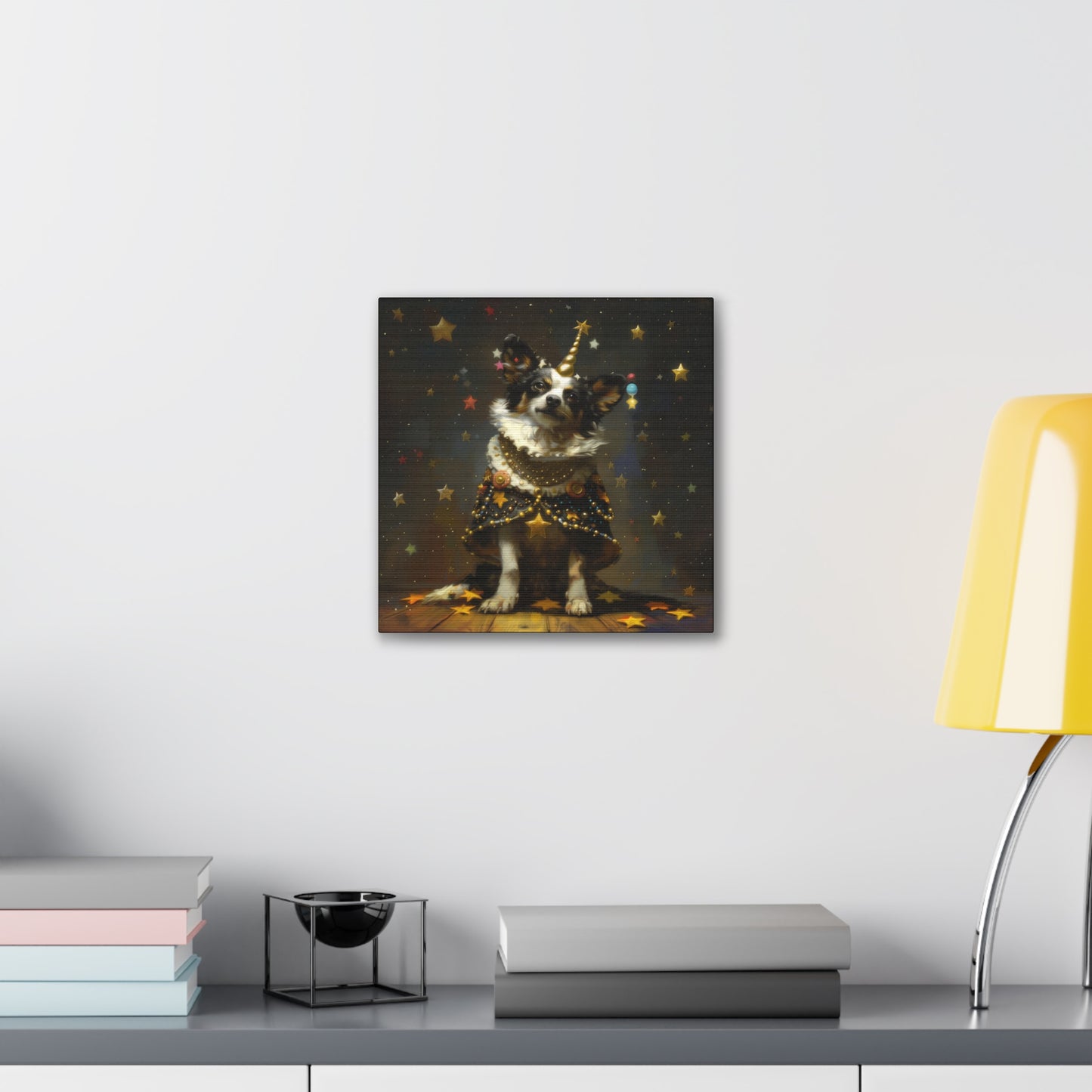 Star Dog Celebration - Canvas Stretched, 0.75"