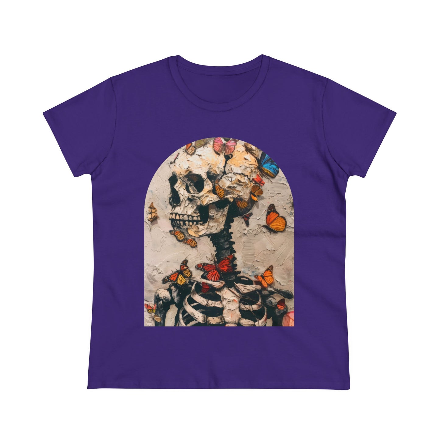 Skeleton and Butterflies - Women's Midweight Cotton Tee