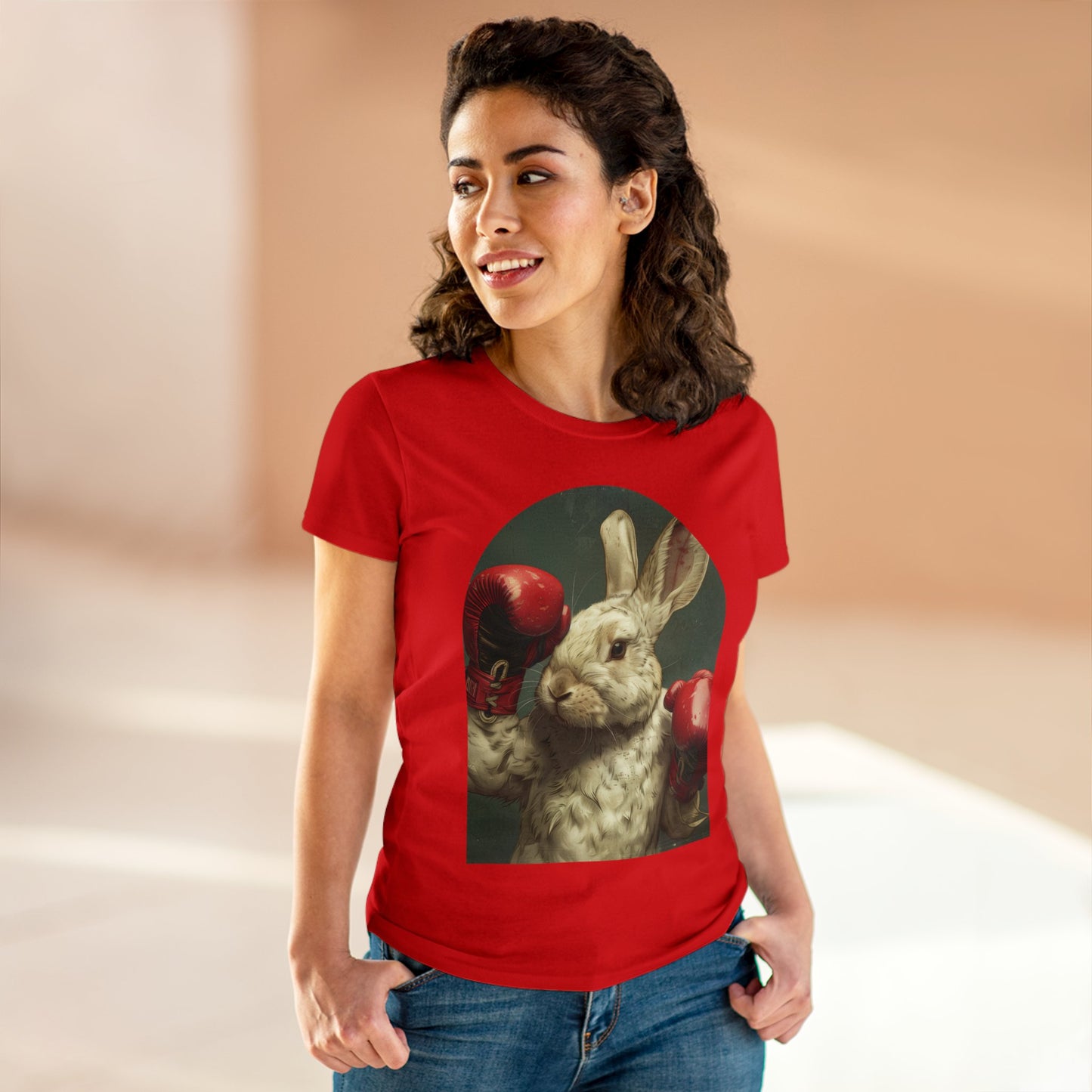 Boxing Rabbit - Women's Midweight Cotton Tee