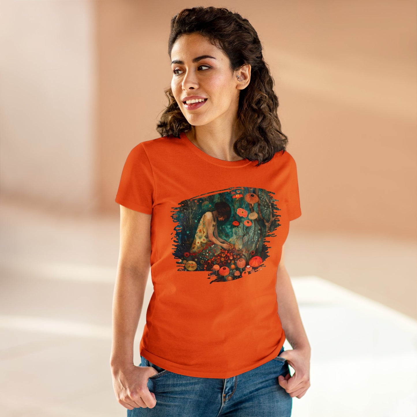 Mushroom Girl - Women's Midweight Cotton Tee