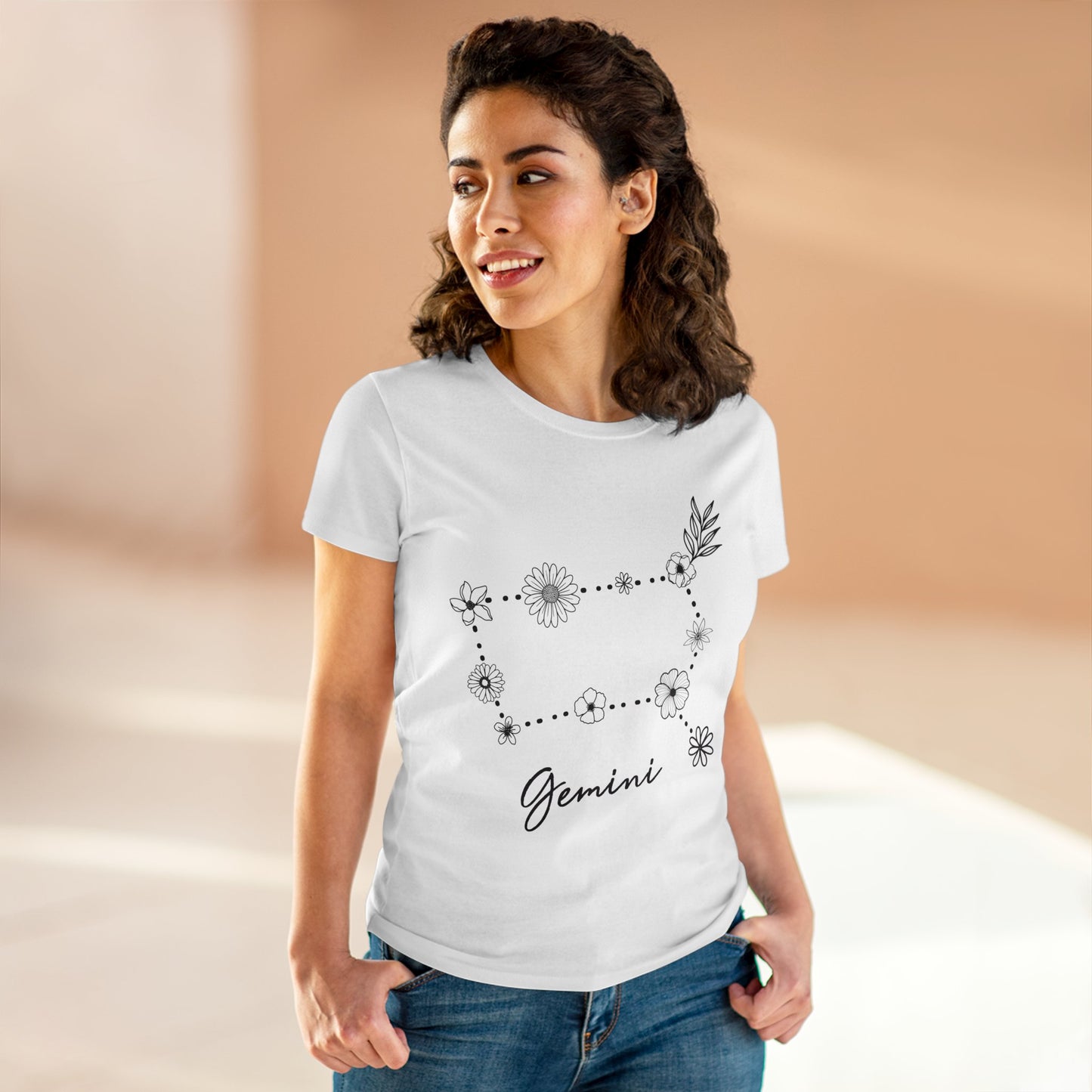 Flower Constellation - Gemini - Astrology - Women's Midweight Cotton Tee