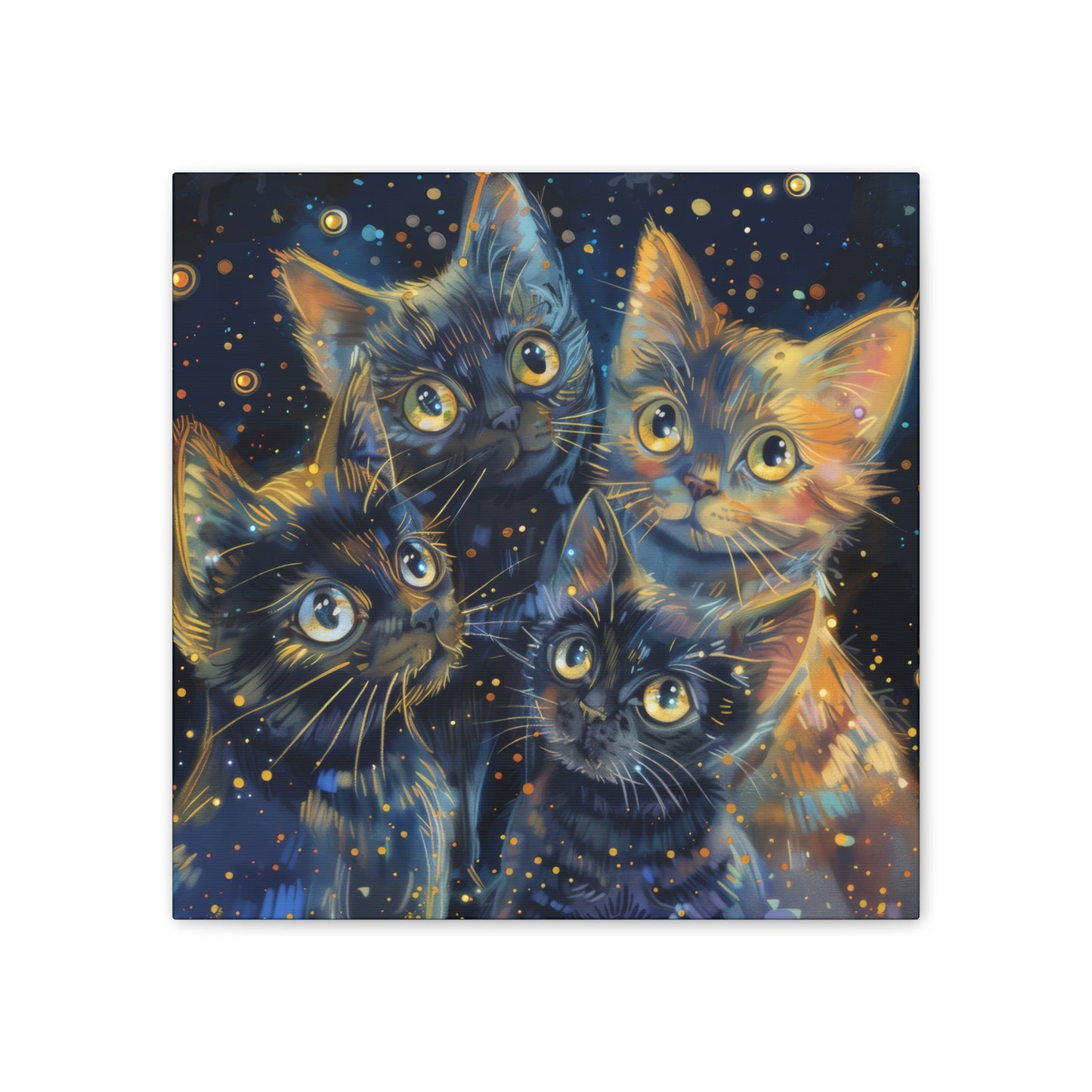 Sparkly Kitties - Canvas Stretched, 0.75"