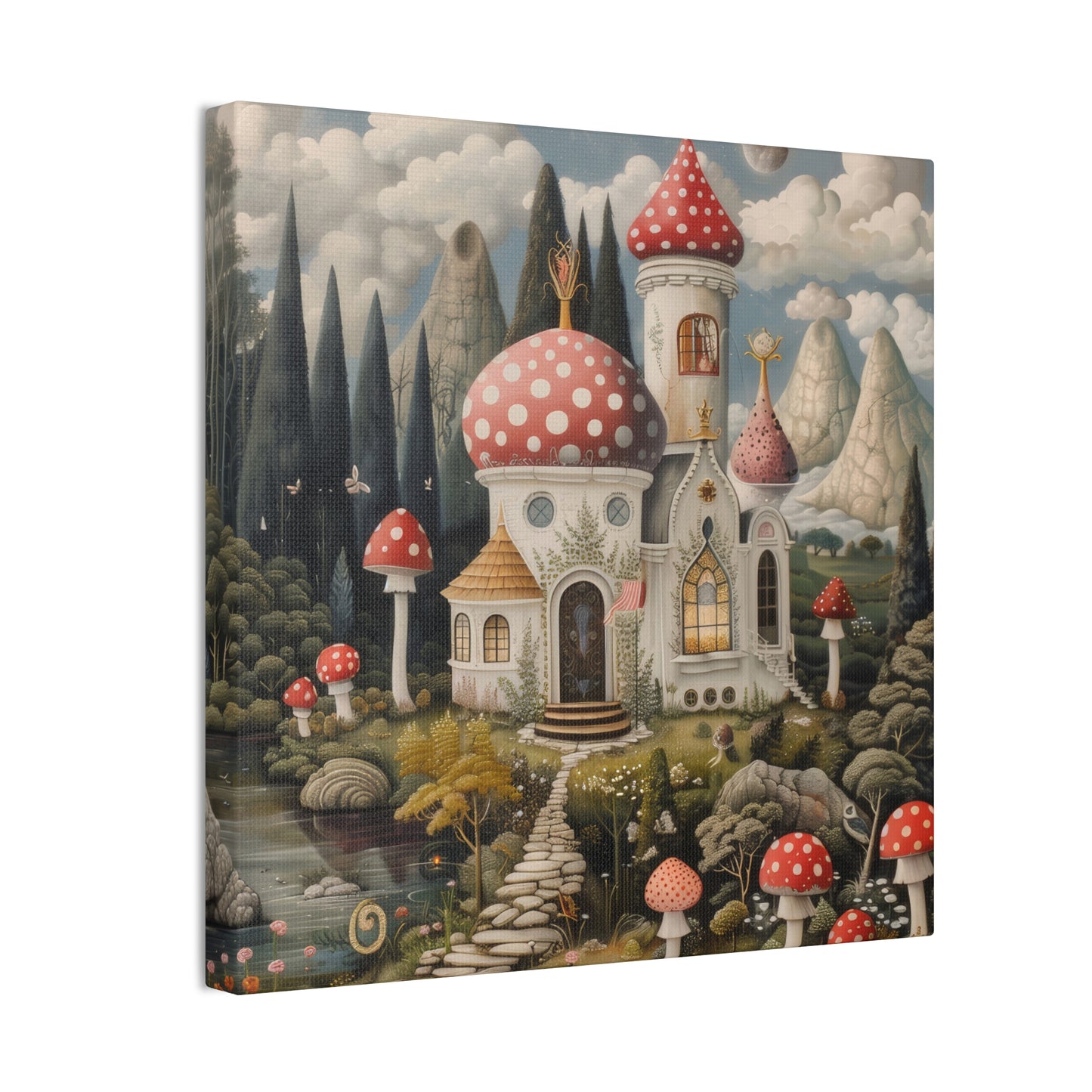 Mushroom House - Canvas Stretched, 0.75"