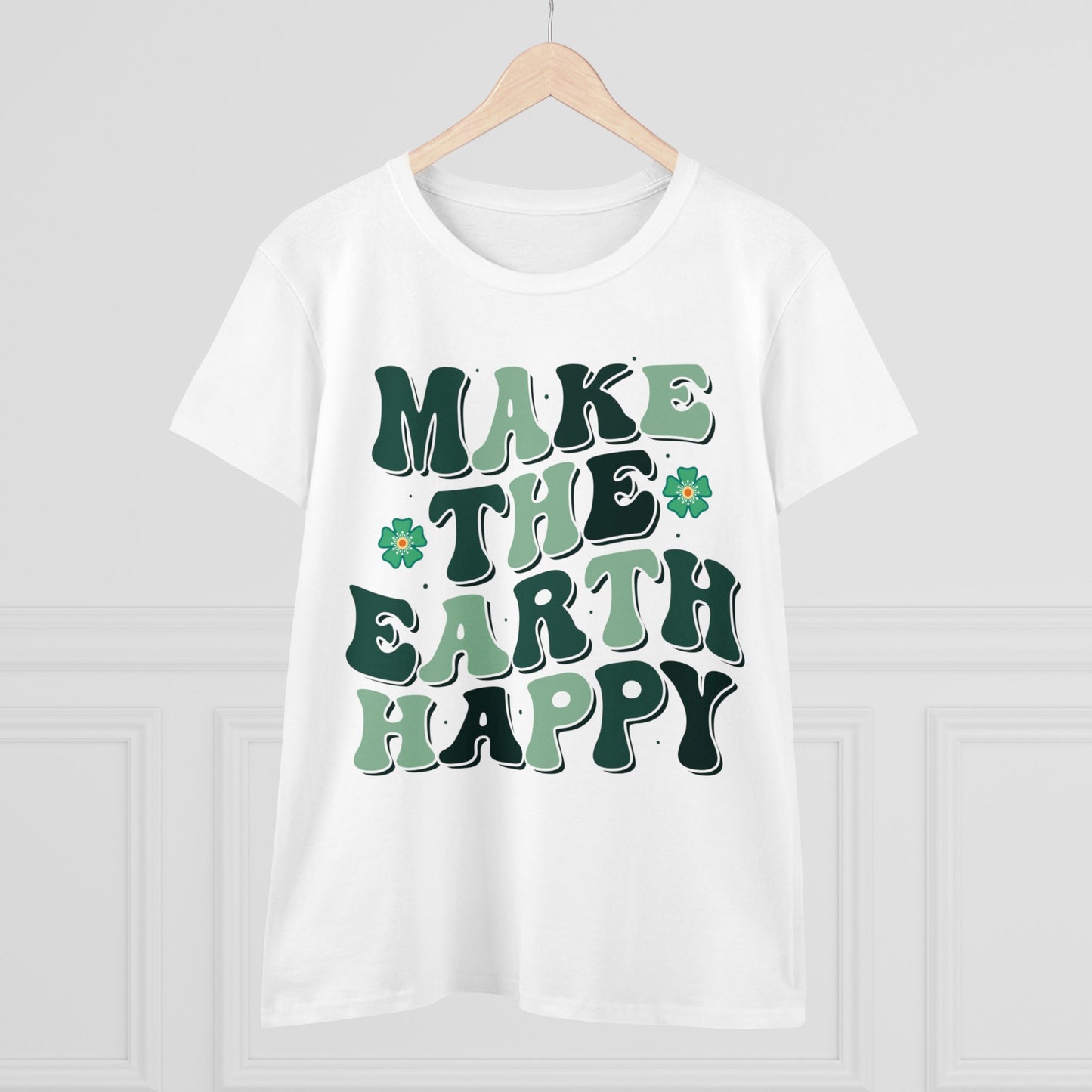 Make the Earth Happy - Gardening - Women's Midweight Cotton Tee