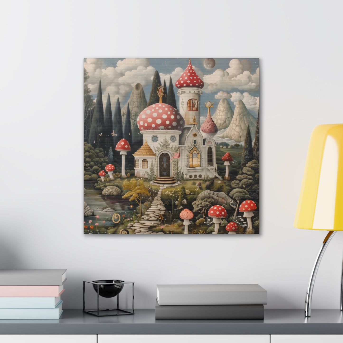 Mushroom House - Canvas Stretched, 0.75"