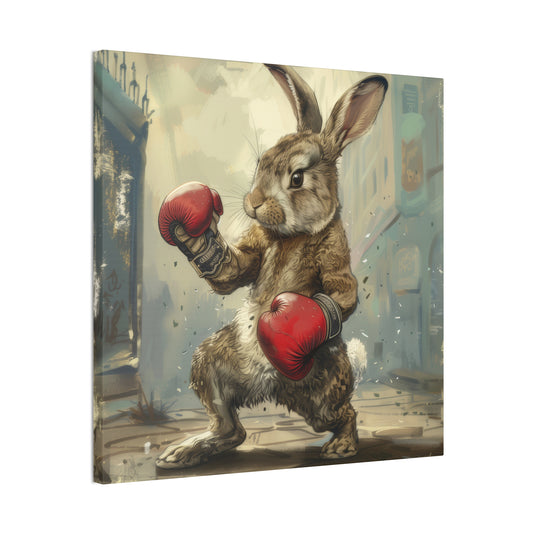 Bunny Pugilist - Canvas Stretched, 0.75"