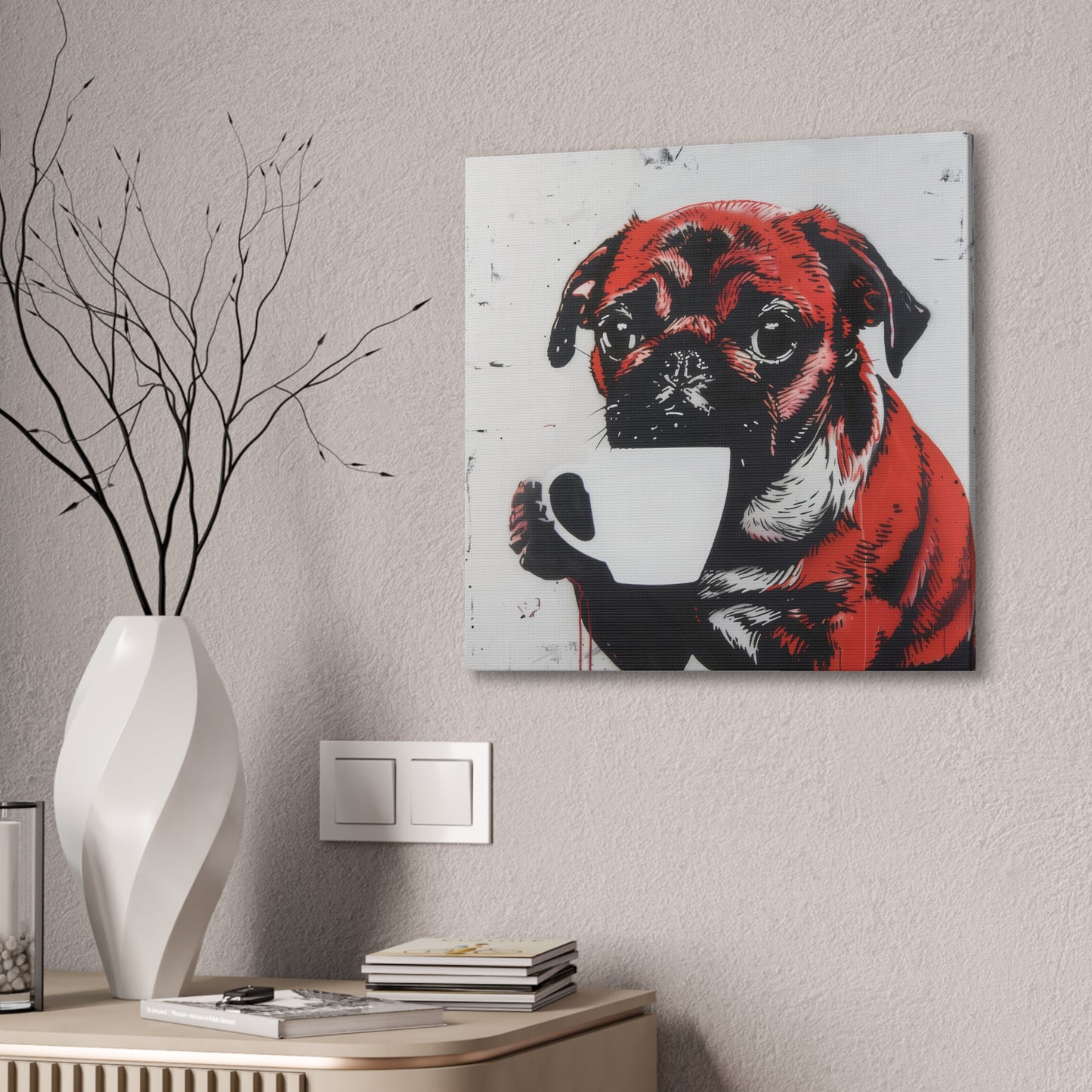 Coffee Dog - Canvas Stretched, 0.75"