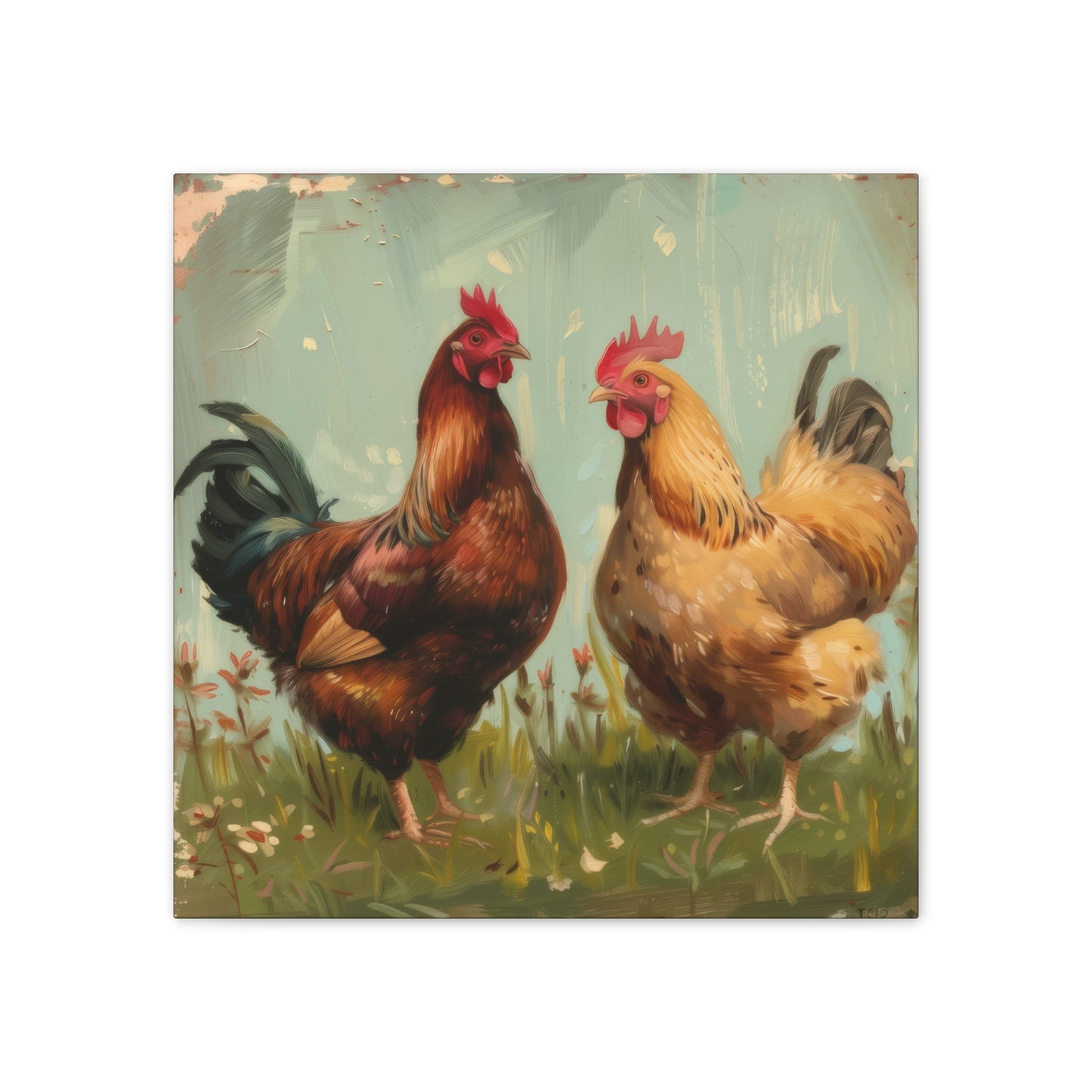 Chickens - Canvas Stretched, 0.75" - Canvas Stretched, 0.75"