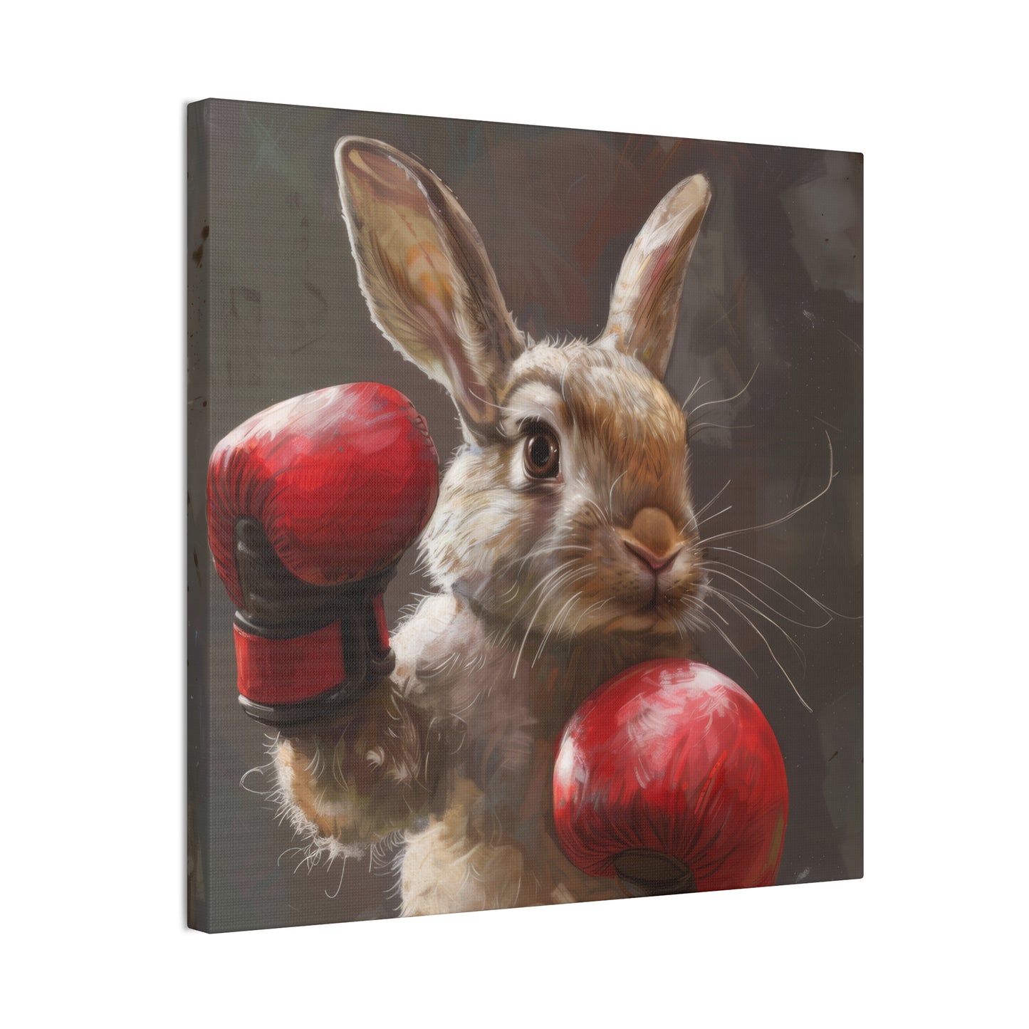 Bunny Pugilist - Canvas Stretched, 0.75"