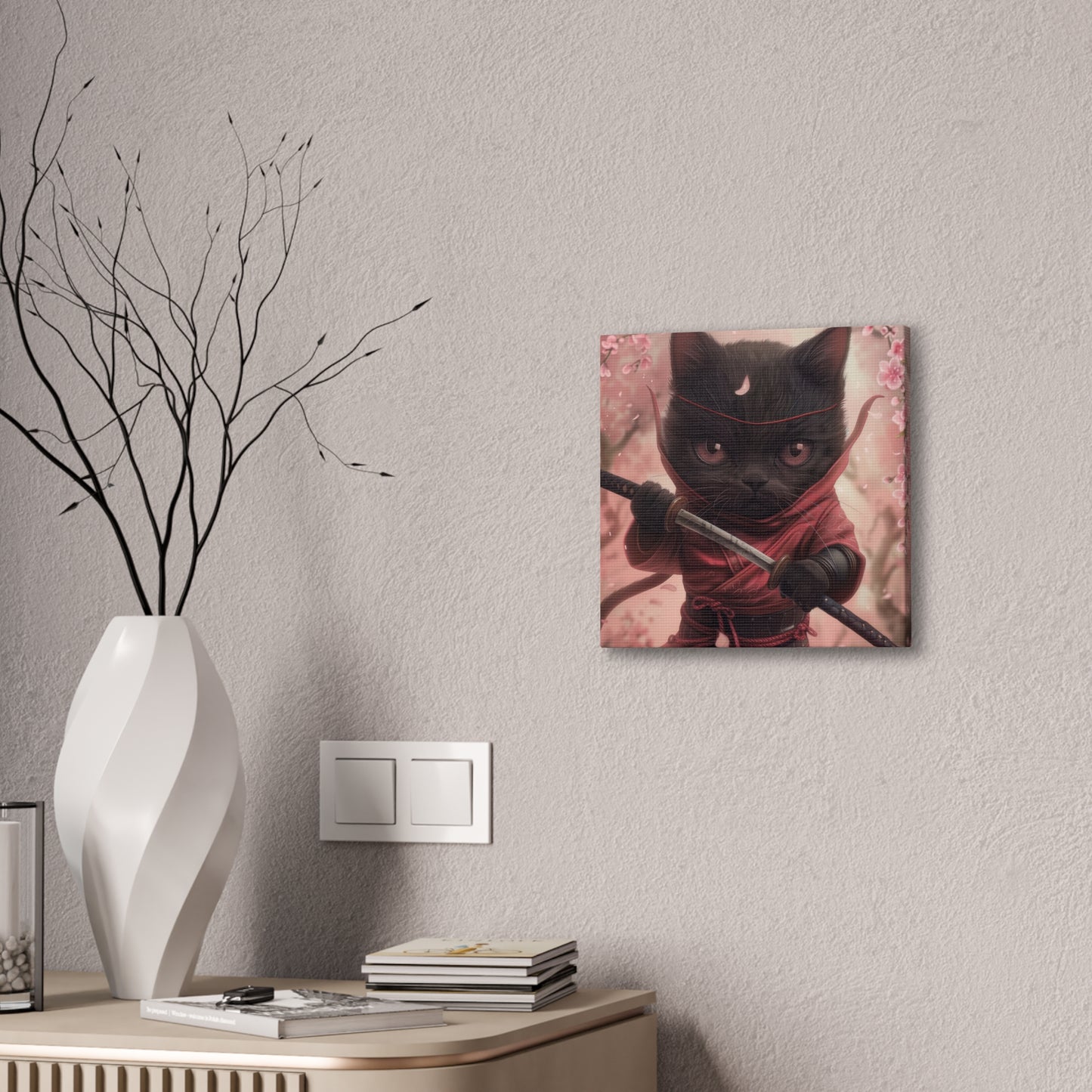 Ninja Kitty - Canvas Stretched, 0.75"