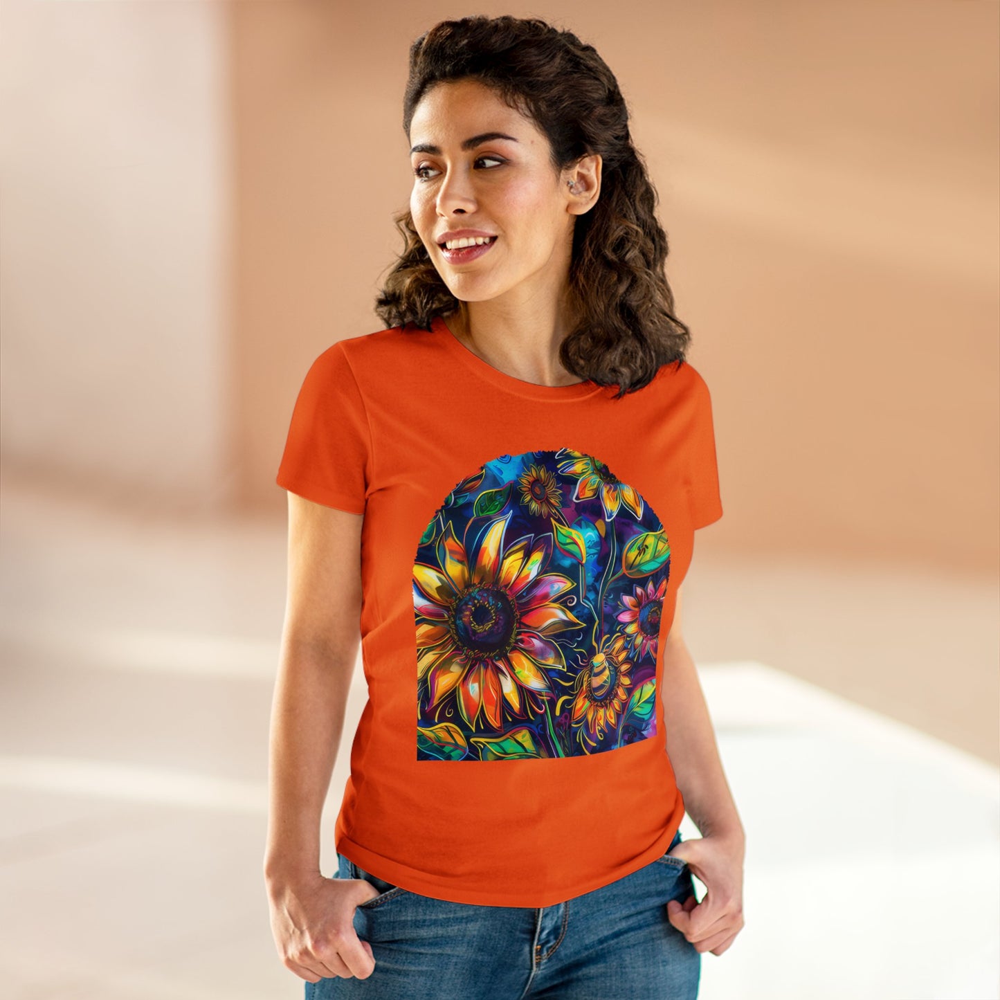 Sunflowers - Women's Midweight Cotton Tee