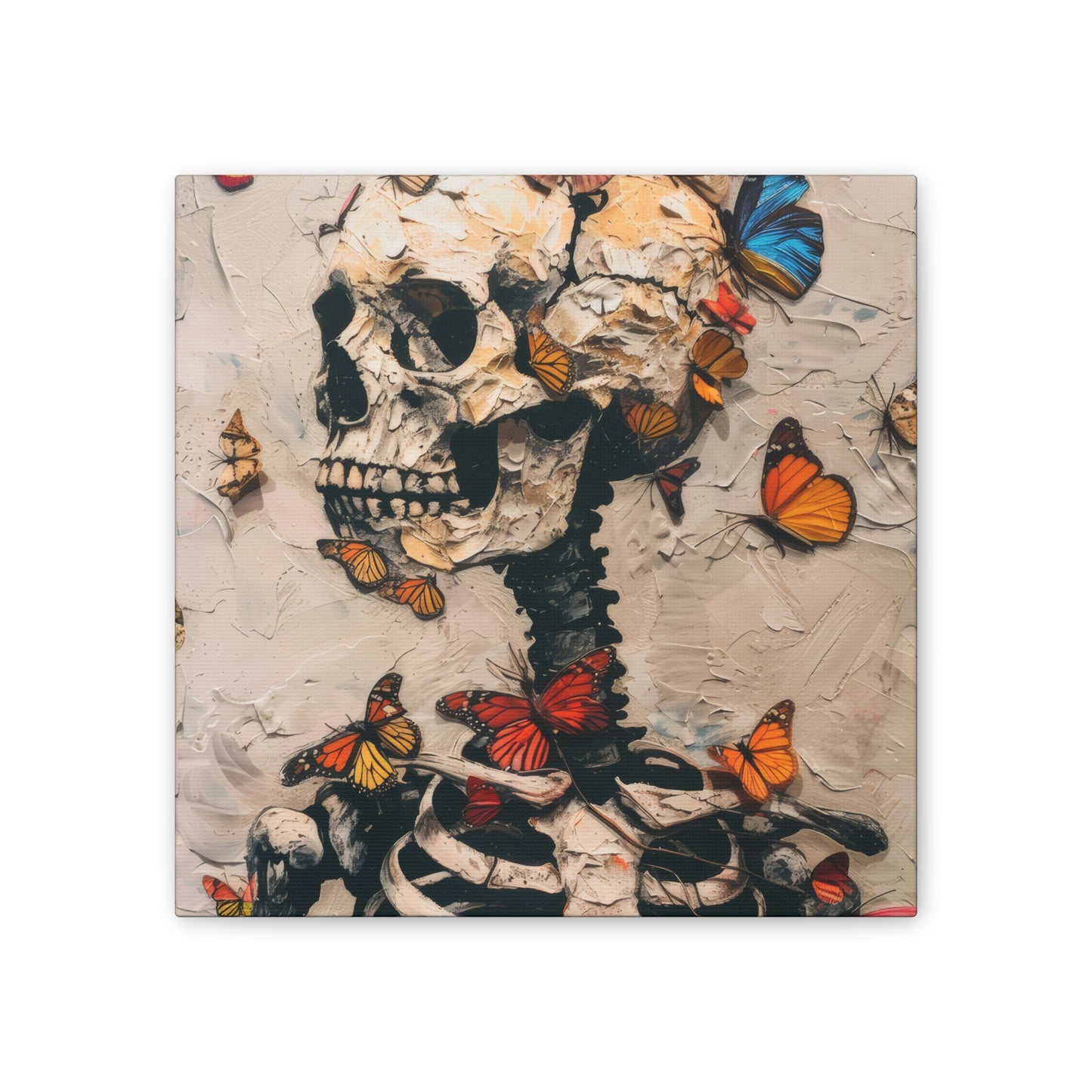 Skulls and Butterflies - Canvas Stretched, 0.75"