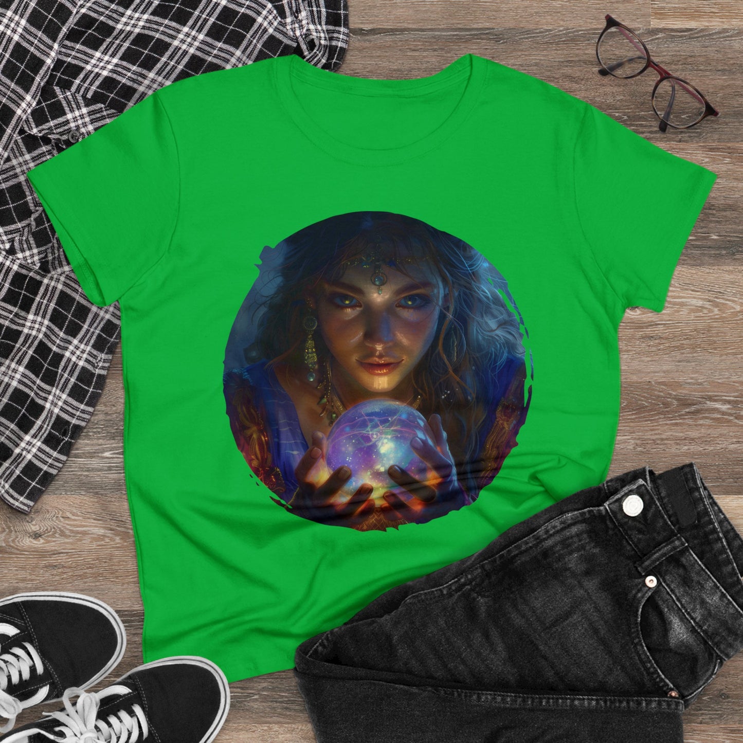 Crystal Ball - Mysticism - Women's Midweight Cotton Tee