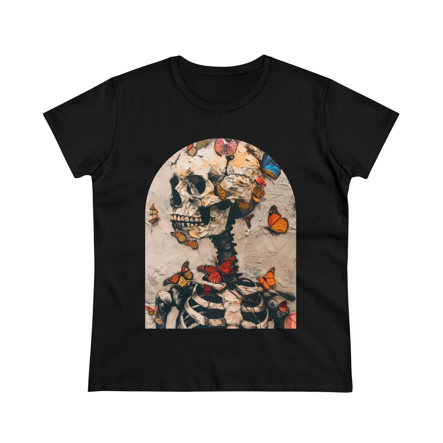 Skeleton and Butterflies - Women's Midweight Cotton Tee