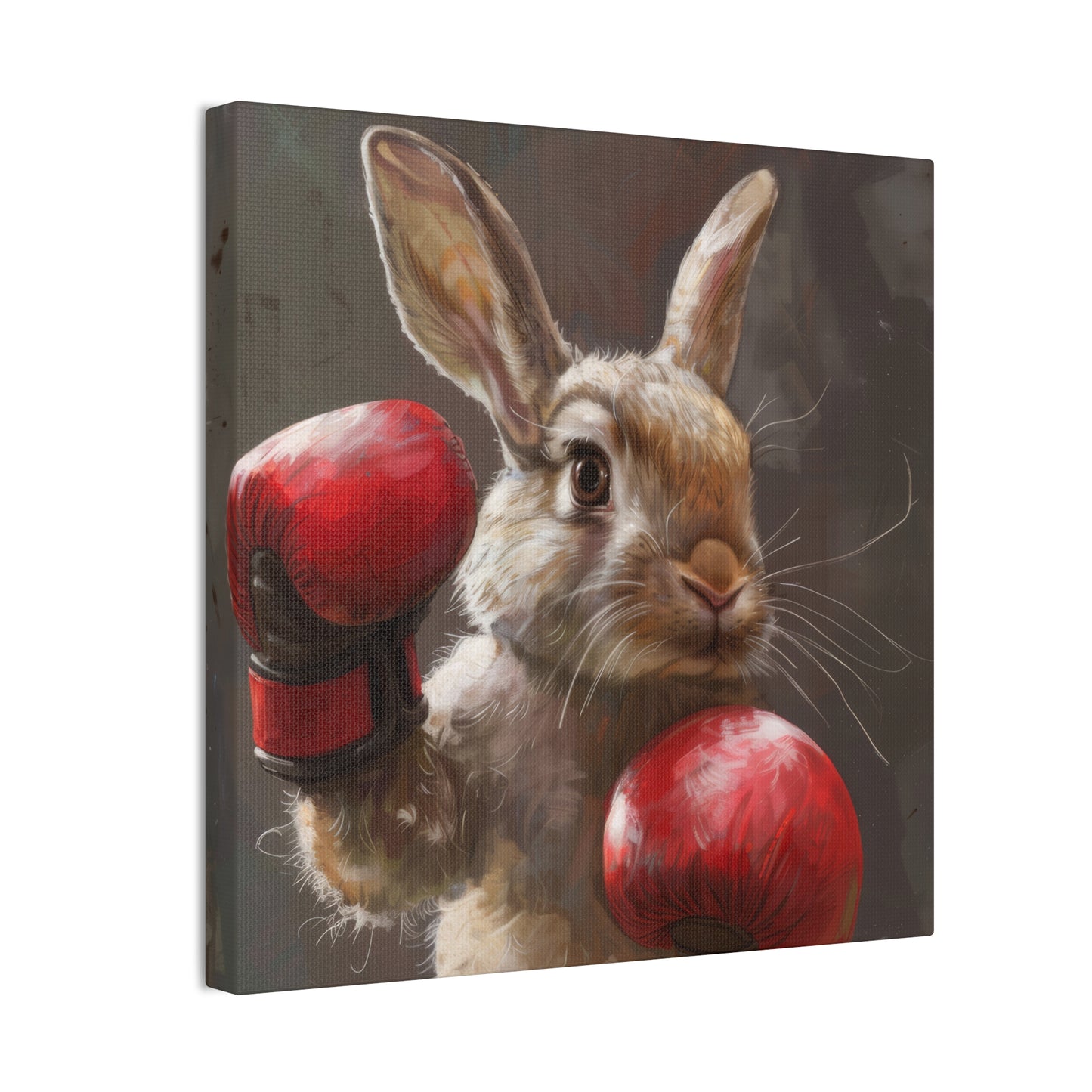 Bunny Pugilist - Canvas Stretched, 0.75"