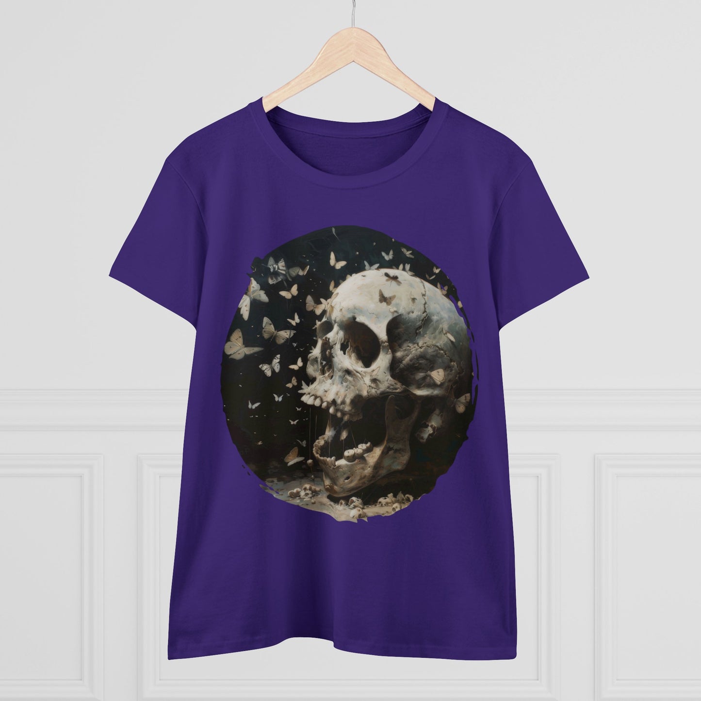 Skull and Butterflies - Women's Midweight Cotton Tee