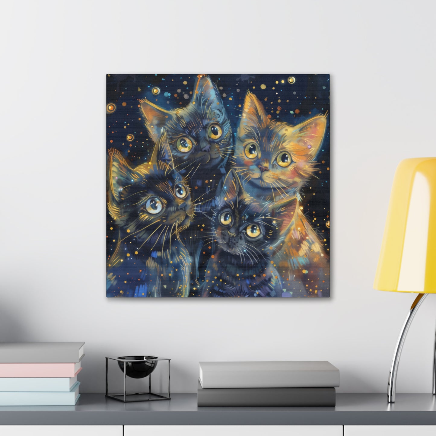 Sparkly Kitties - Canvas Stretched, 0.75"