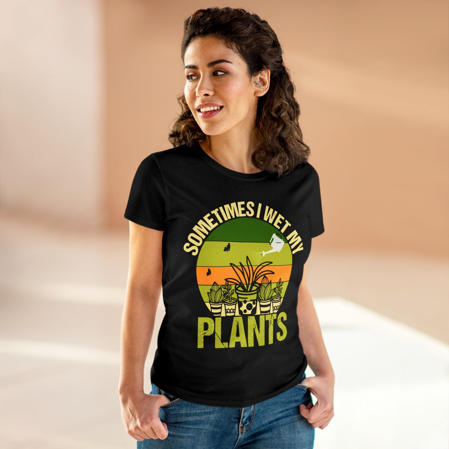 Sometimes I Wet My Plants - Gardening - Women's Midweight Cotton Tee