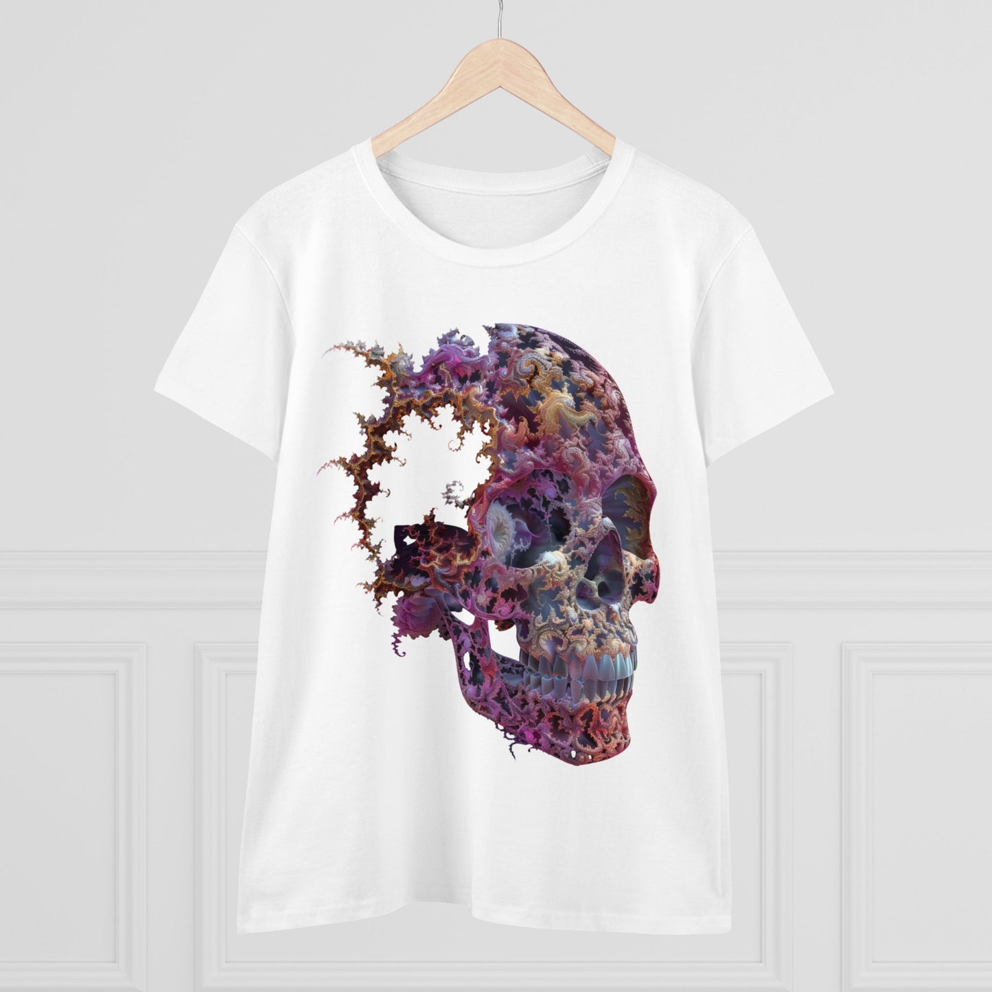 Fractal Skull - Women's Midweight Cotton Tee