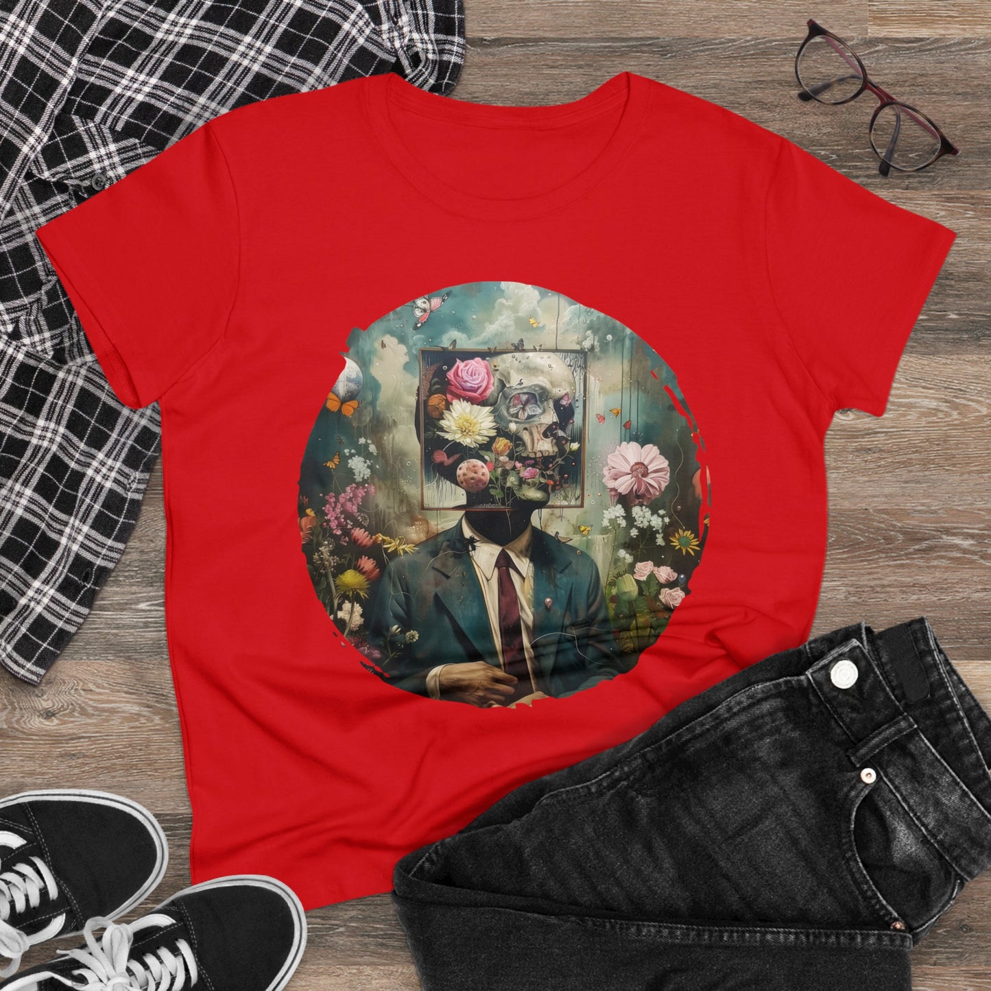 Flowers on My Mind - Women's Midweight Cotton Tee