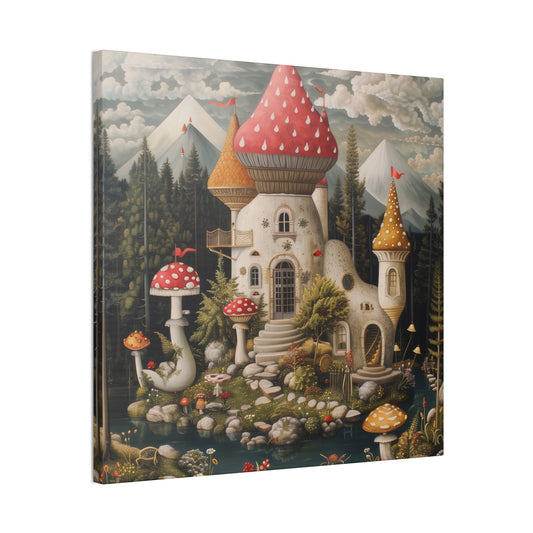 Mushroom House - Canvas Stretched, 0.75"