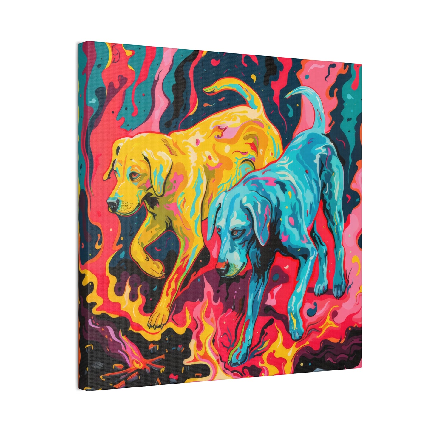 Trippy Dogs - Canvas Stretched, 0.75"