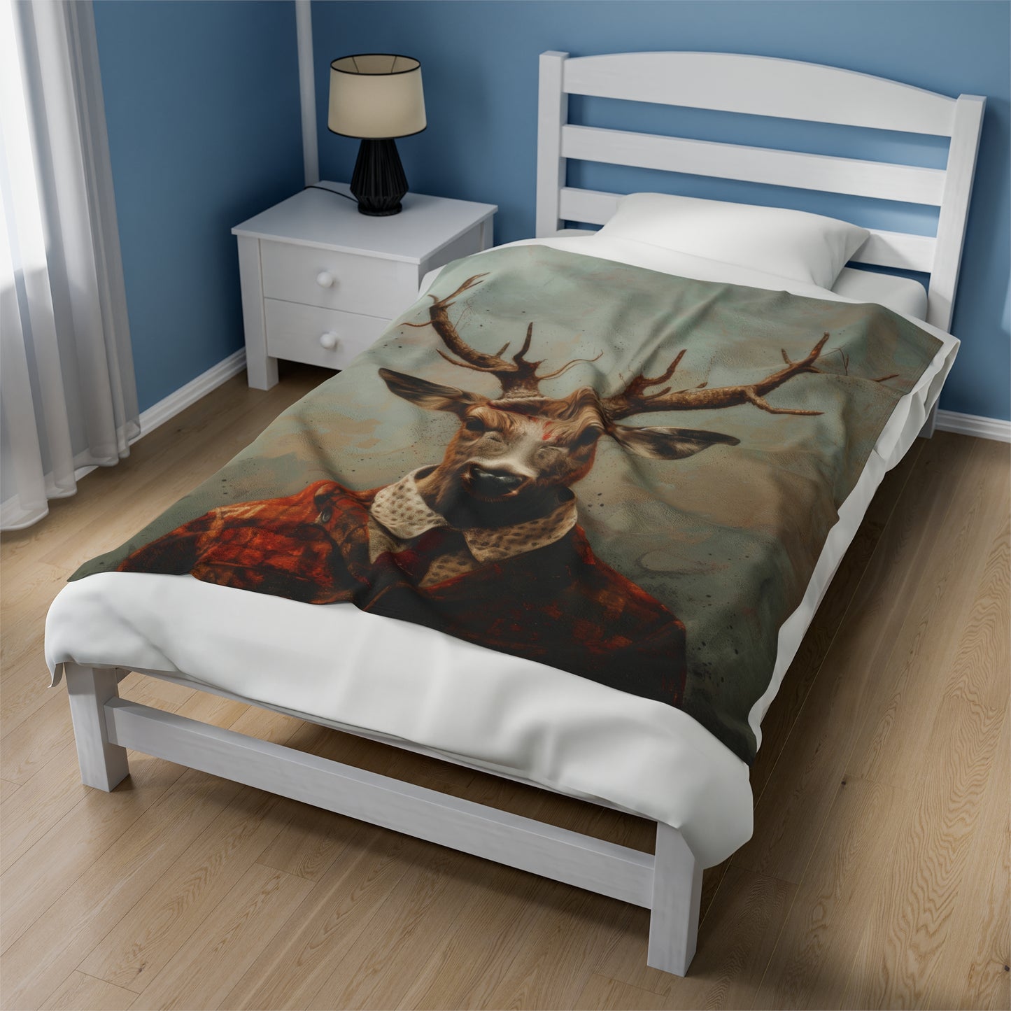 Dapper Deer - Velveteen Plush Blanket