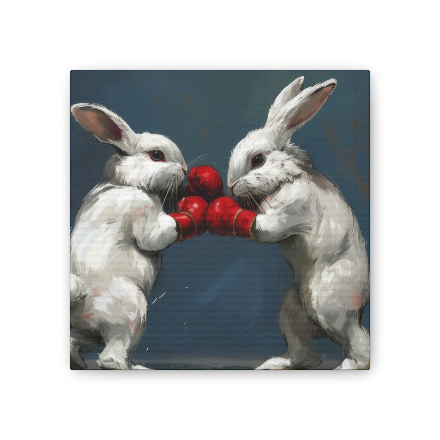 Boxing Rabbits - Canvas Stretched, 0.75"