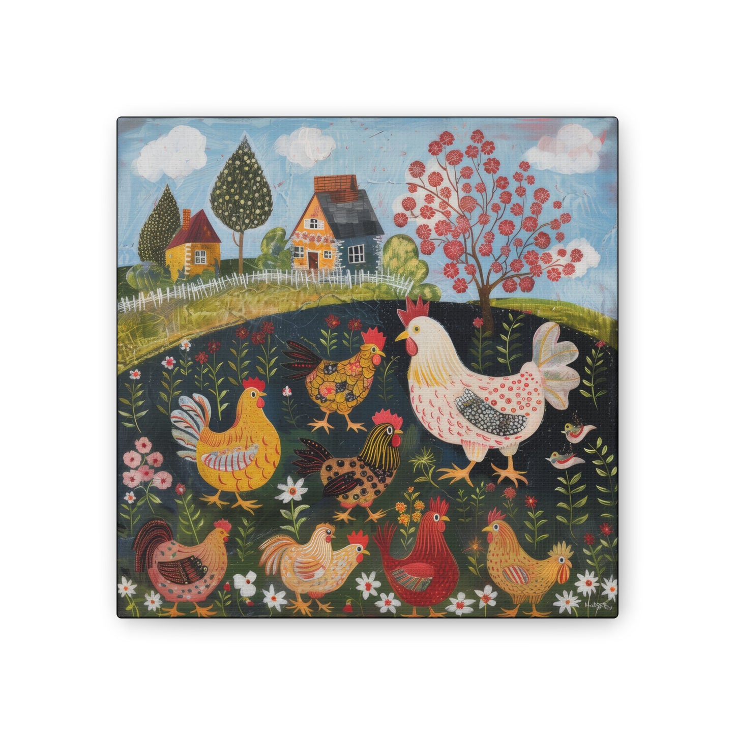 Chickens - Canvas Stretched, 0.75" - Canvas Stretched, 0.75"